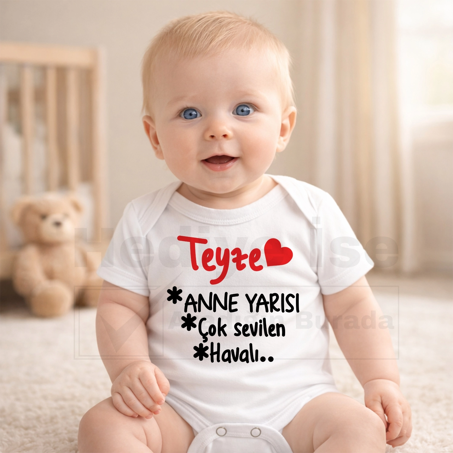 Teyze Anne Yarısı Çok Sevilen Havalı - Bebek Body Zıbın
