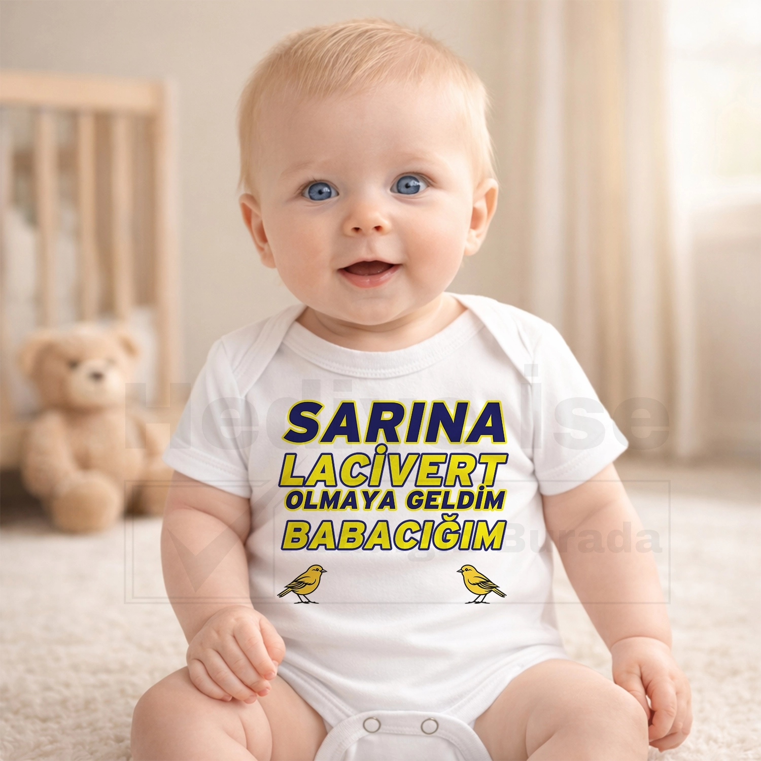 Sarına Lacivert Olmaya Geldim Babacığım - Bebek Body Zıbın