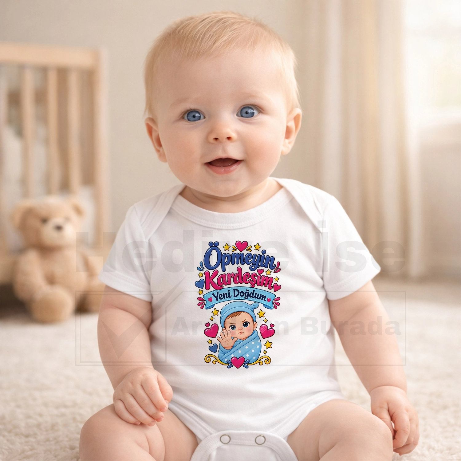 Öpmeyin Kardeşim Yeni Doğdum - Bebek Body Zıbın