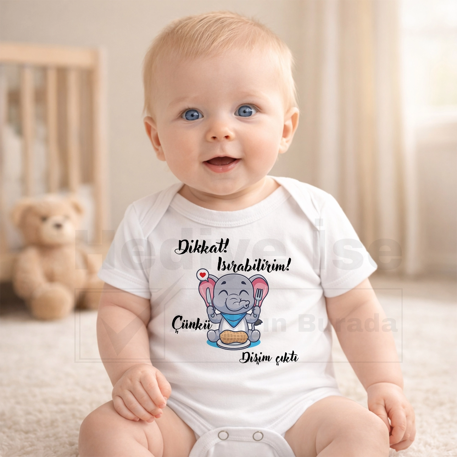 Dikkat Issırabilirim ! Çünkü Dişim Çıktı - Bebek Body Zıbın