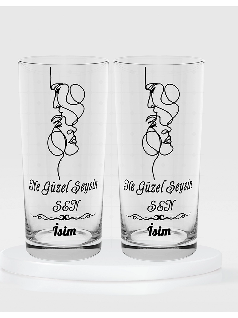 Ne Güzel Şeysin Sen Temalı İkili Rakı Bardağı