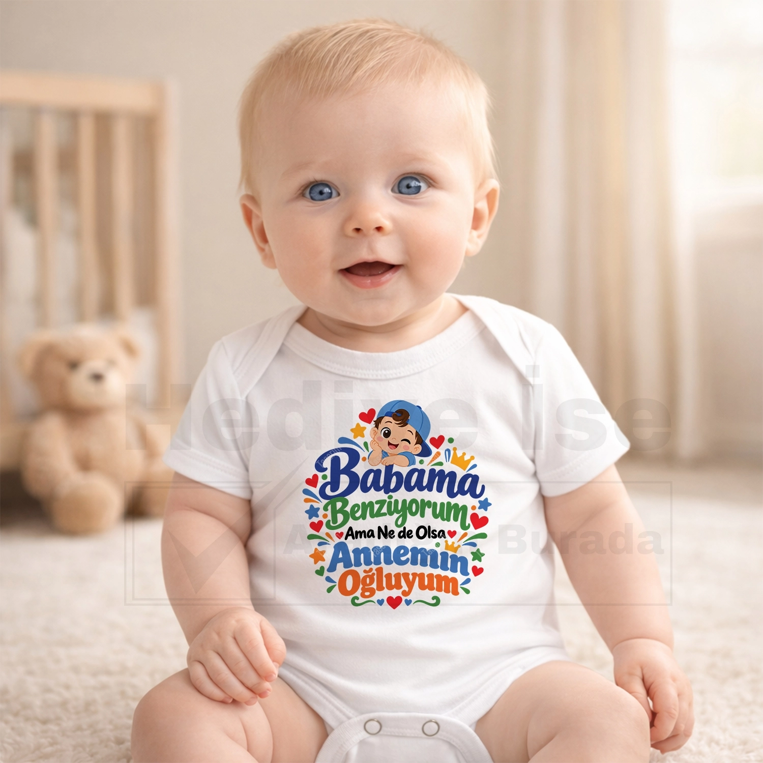 Babama Benziyorum Ama Ne De Olsa Annemin Oğluyum - Bebek Body Zıbın