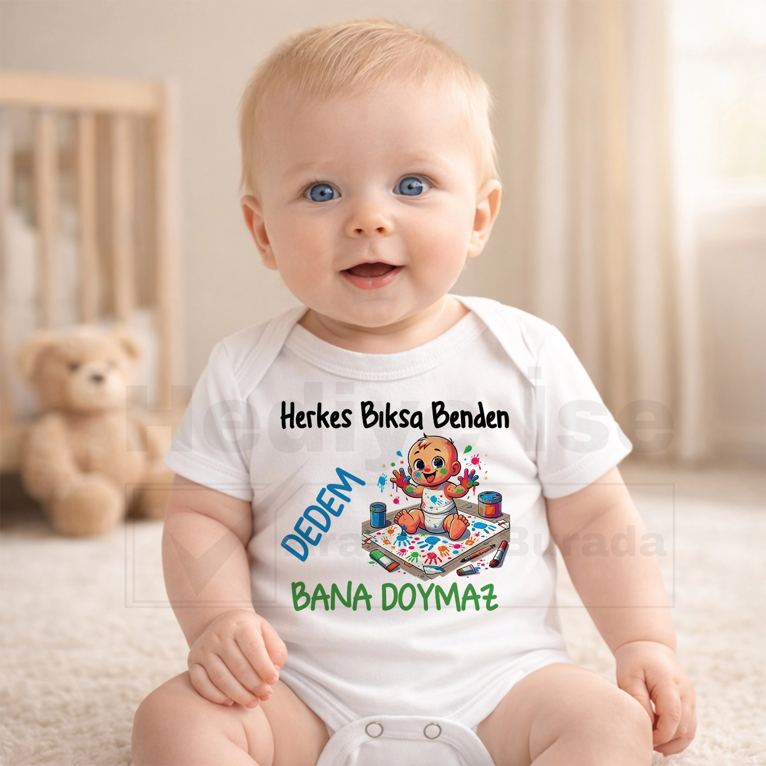 Herkes Bıksa Benden Dedem Bana Doymaz - Bebek Body Zıbın