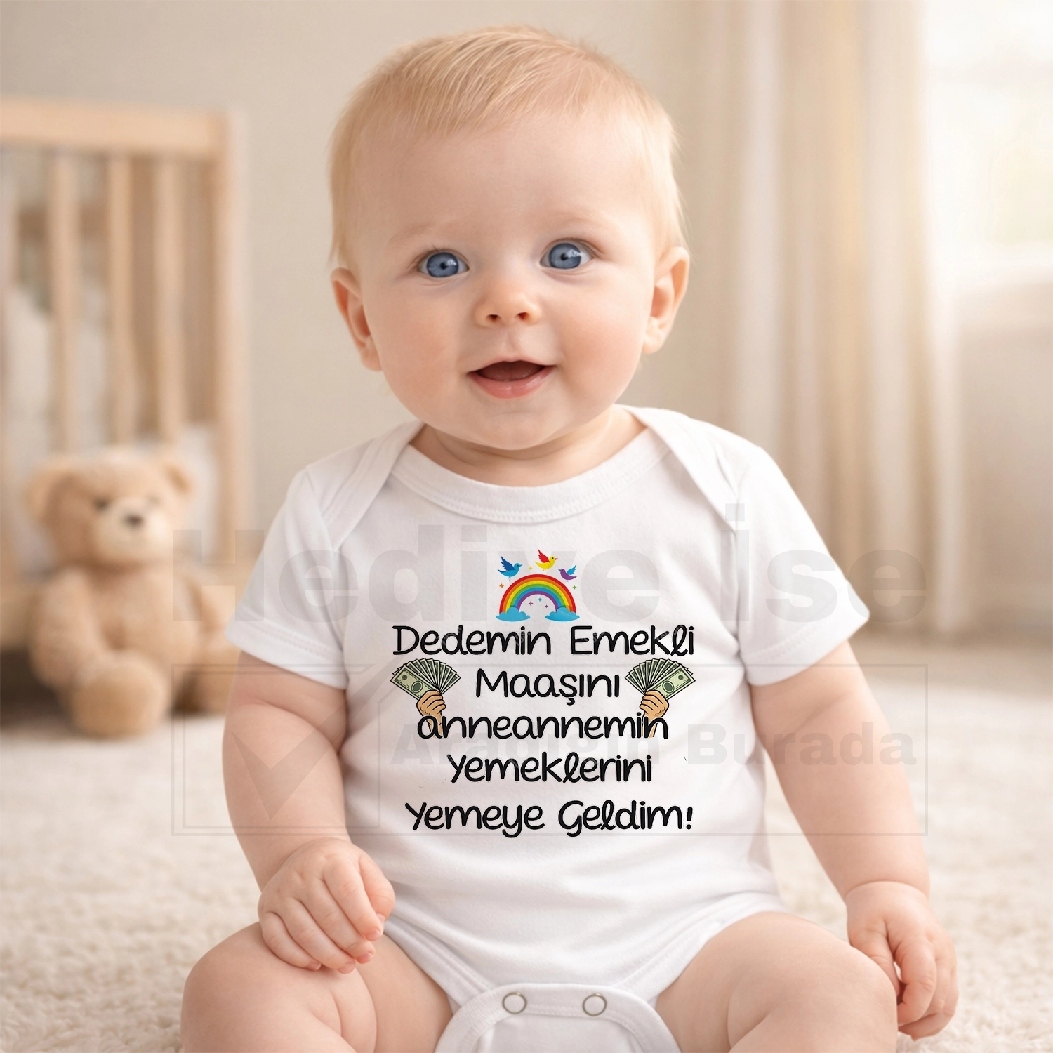 Dedemin Emekli Maaşını Anneannemin Yemeklerini Yemeye Geldim - Bebek Body Zıbın