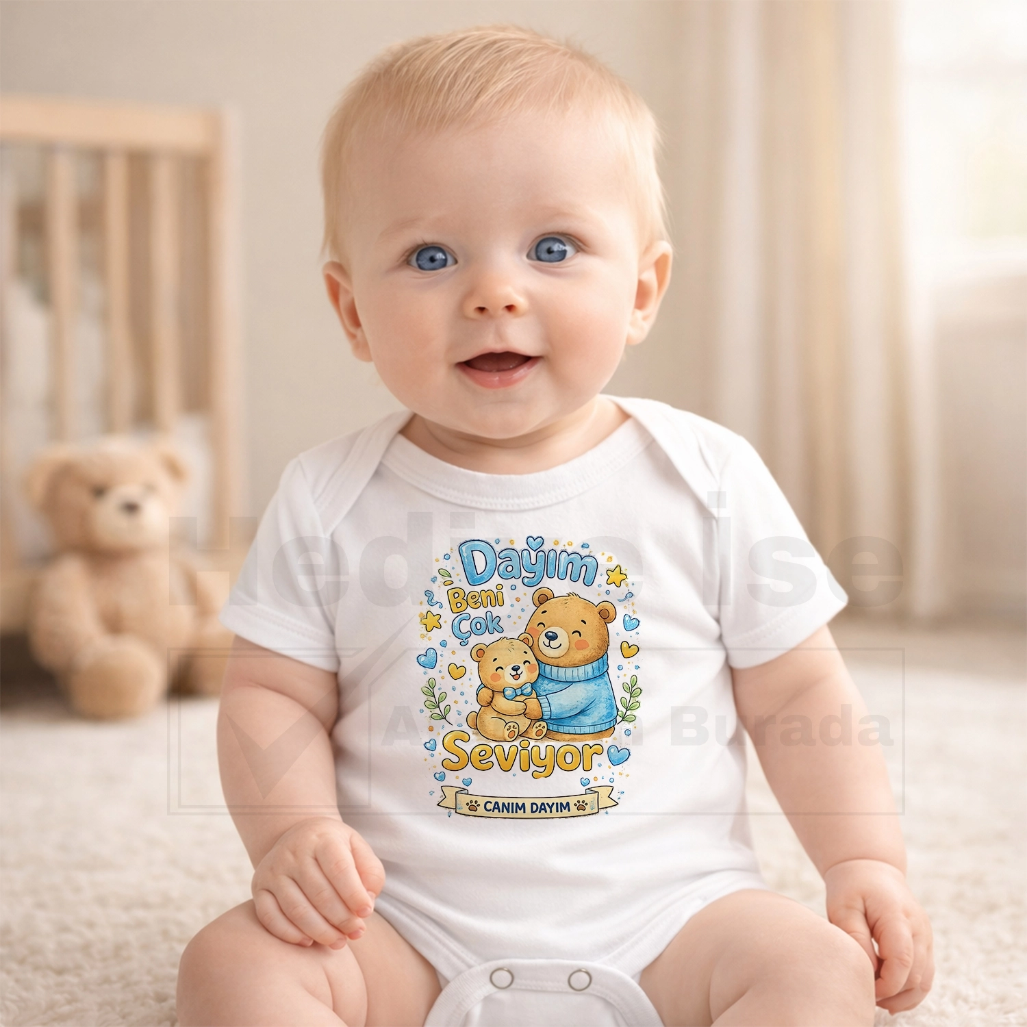 Dayım Beni Çok Seviyor Canım Dayım - Bebek Body Zıbın