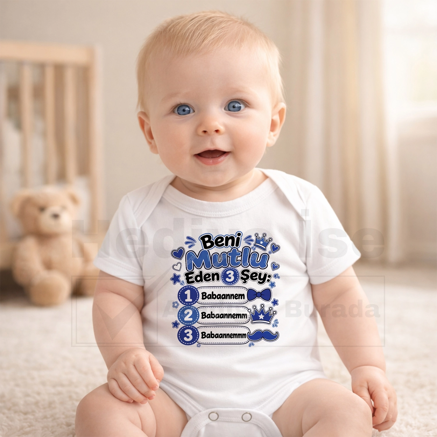 Beni Mutlu Eden 3 Şey Babaannem - Bebek Body Zıbın