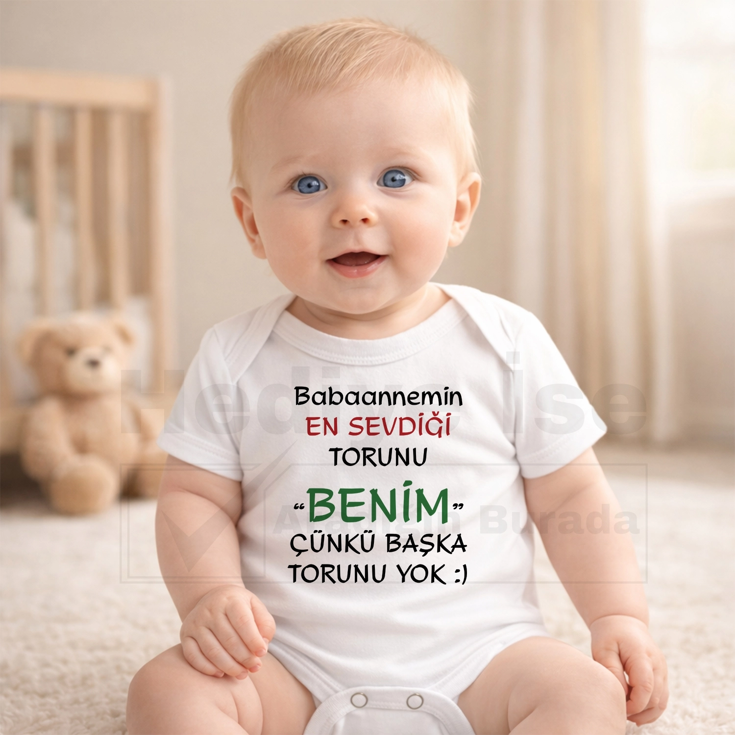 Babaannemin En Sevdiği Torunu Benim Çünkü Başka Torunu Yok - Bebek Body Zıbın
