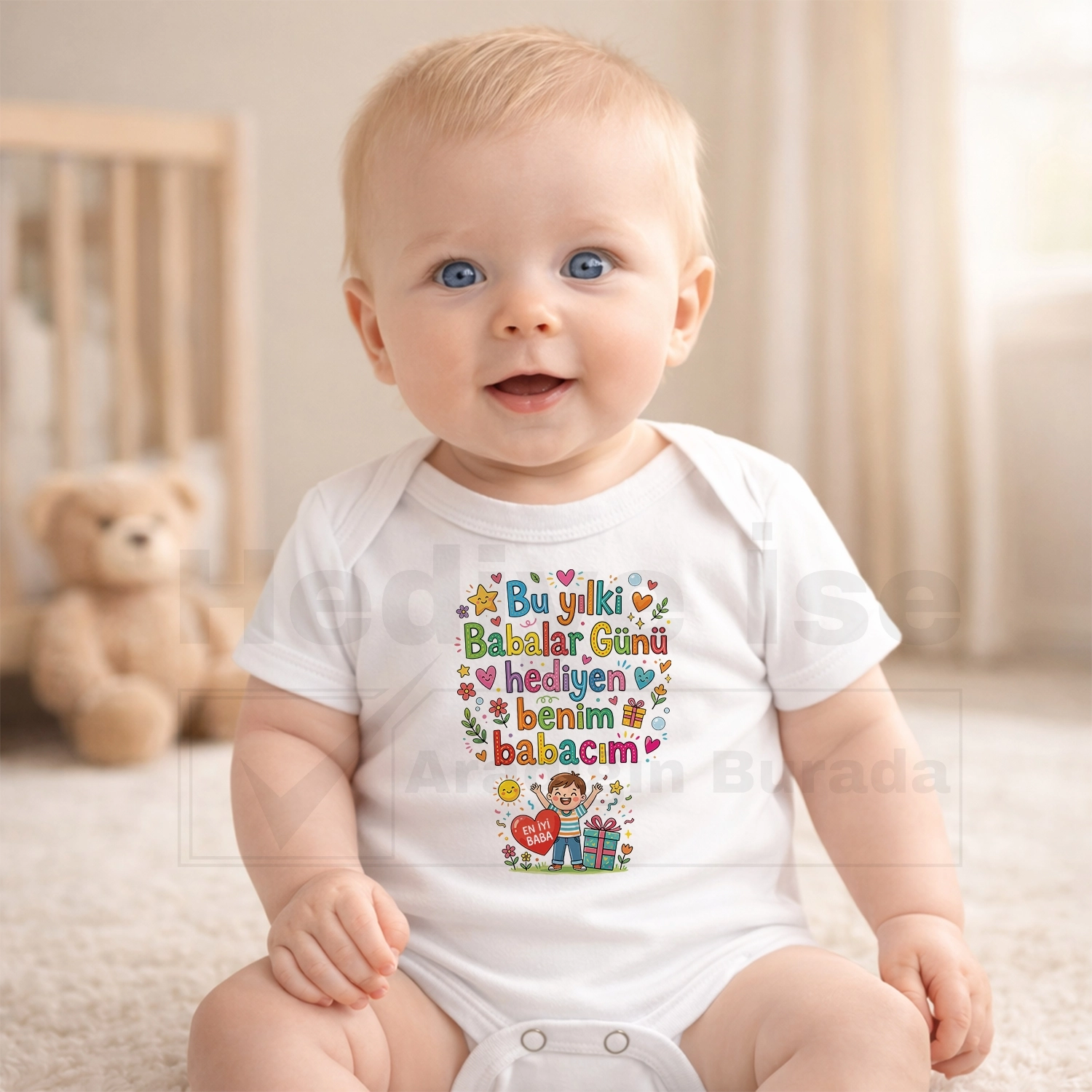 Bu Yılki Babalar Günü Hediyen Benim Babacım - Bebek Body Zıbın