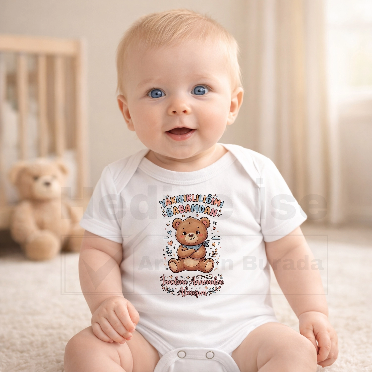 Yakışıklılığımı babamdan İnadımı Annemden Almışım - Bebek Body Zıbın