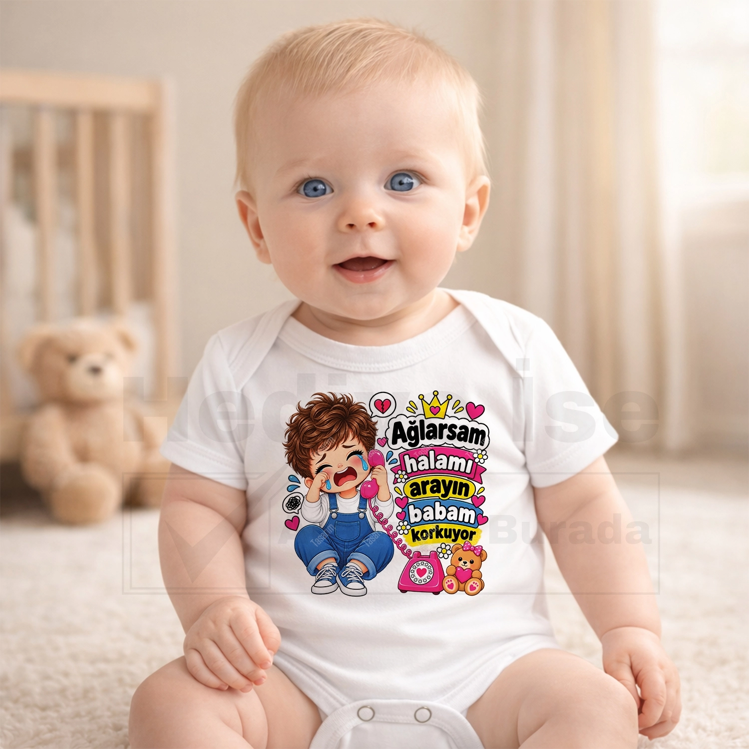Ağlarsam Halamı Arayın Babam Korkuyor - Bebek Body Zıbın