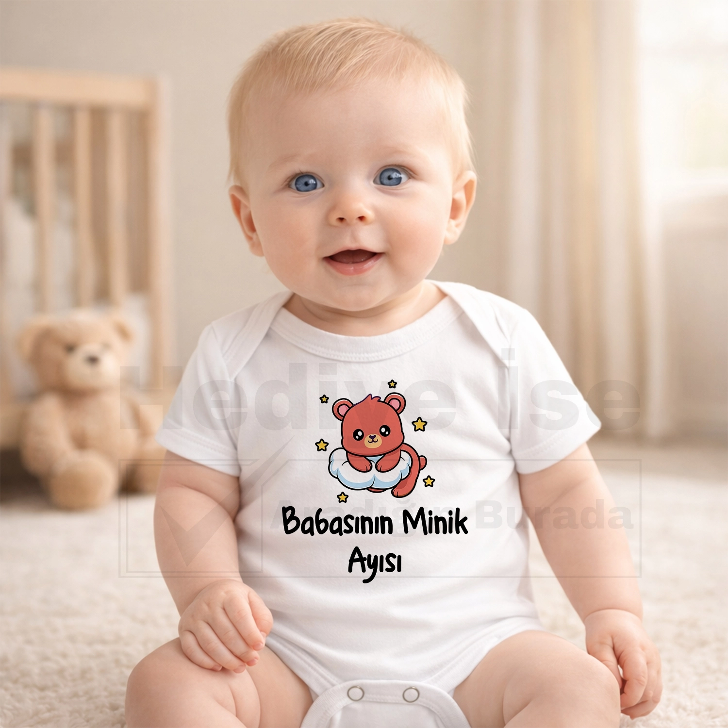 Babasının Minik Ayısı - Bebek Body Zıbın