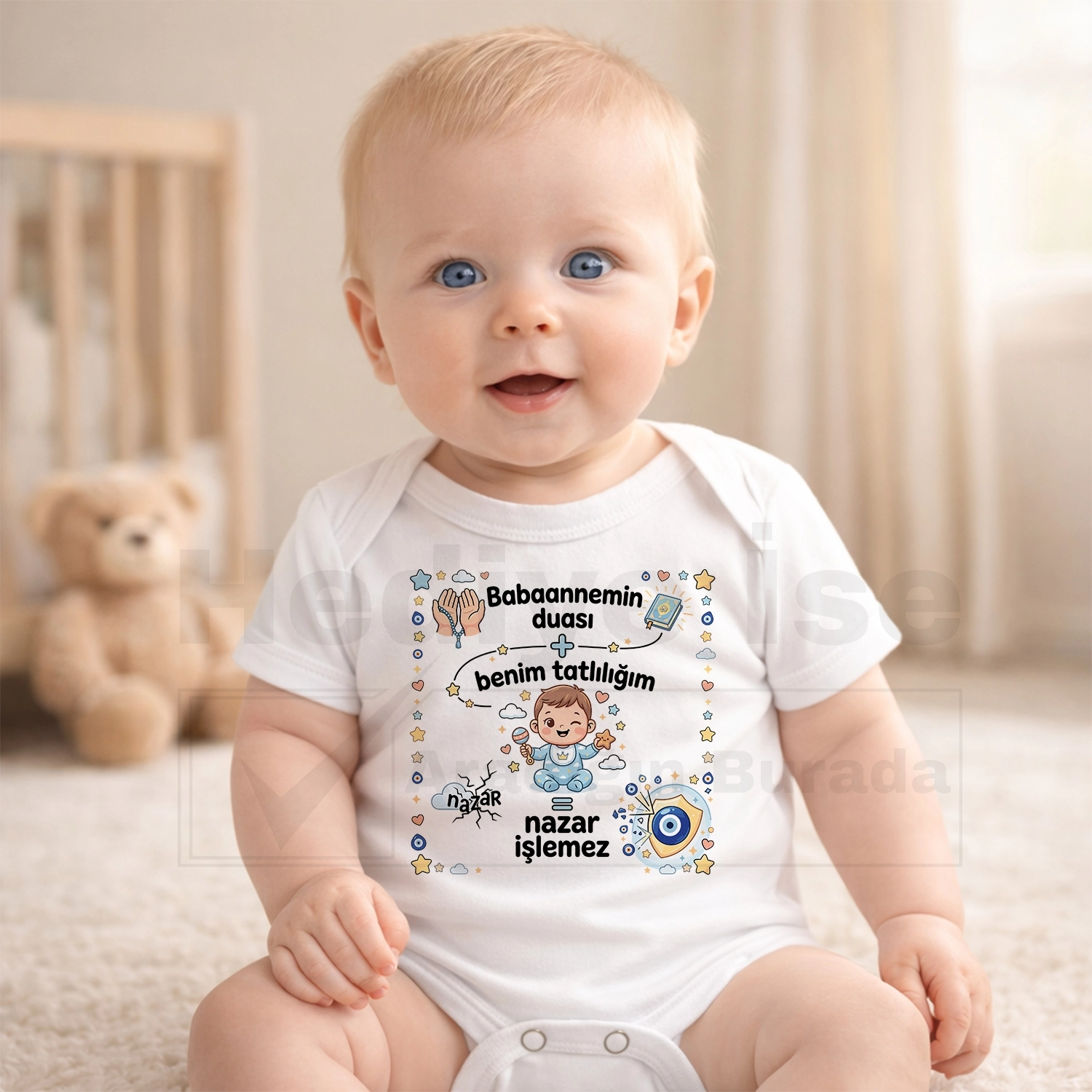 Babaannemin Duası Benim Tatlılığım Nazar İşlemez - Bebek Body Zıbın