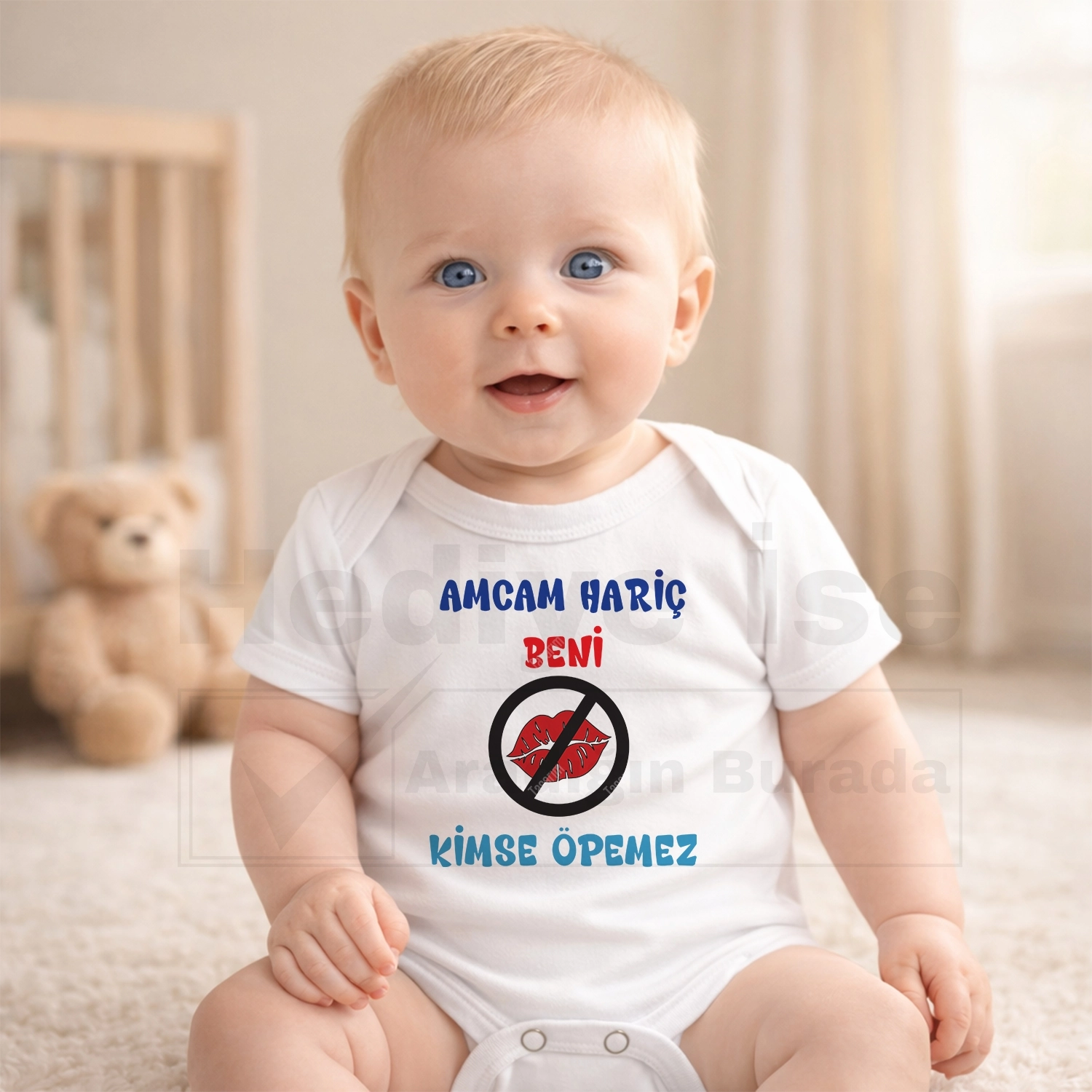 Amcam Hariç Beni Kimse Öpemez - Bebek Body Zıbın