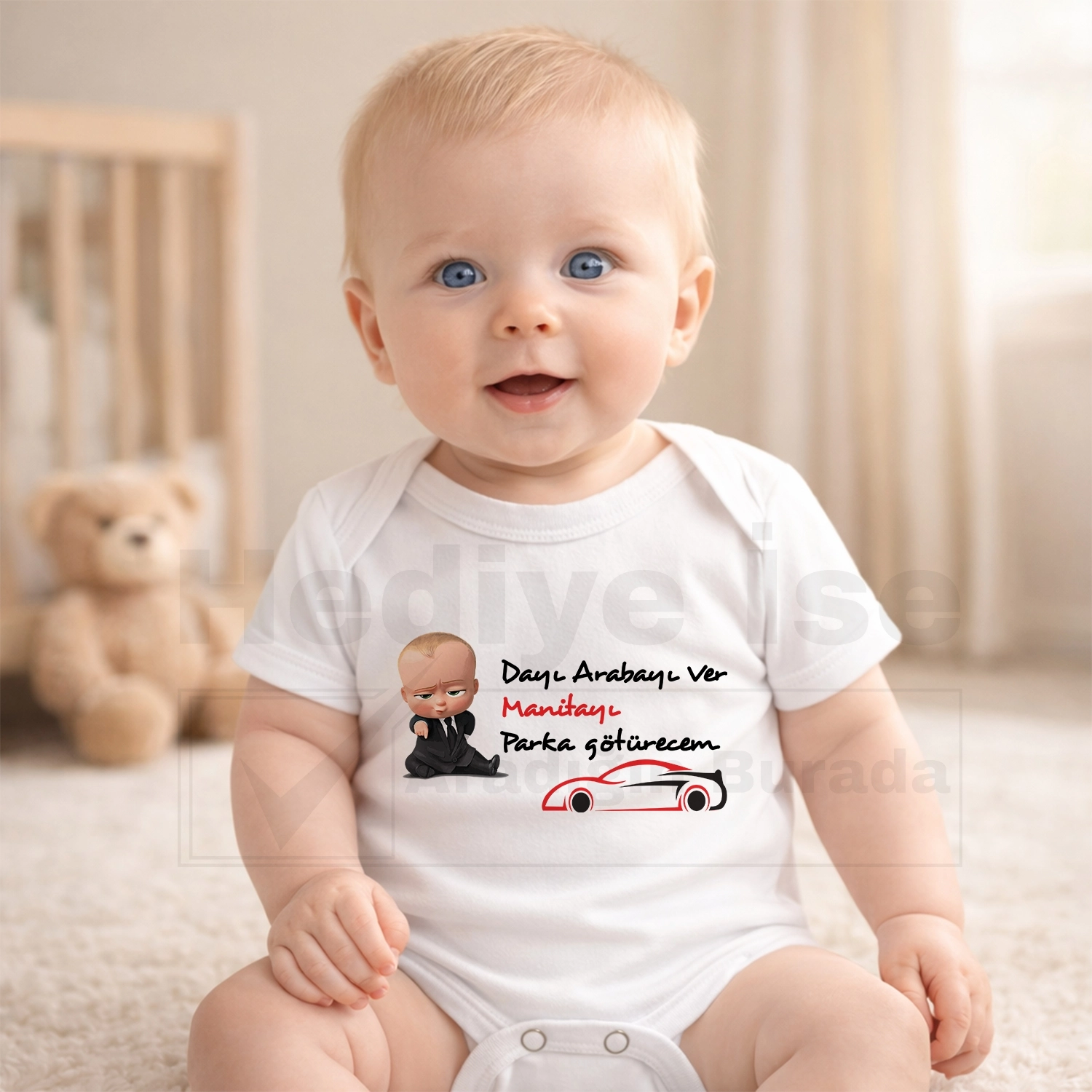 Dayı Arabayı Ver Manitayı Parka Götürecem - Bebek Body Zıbın