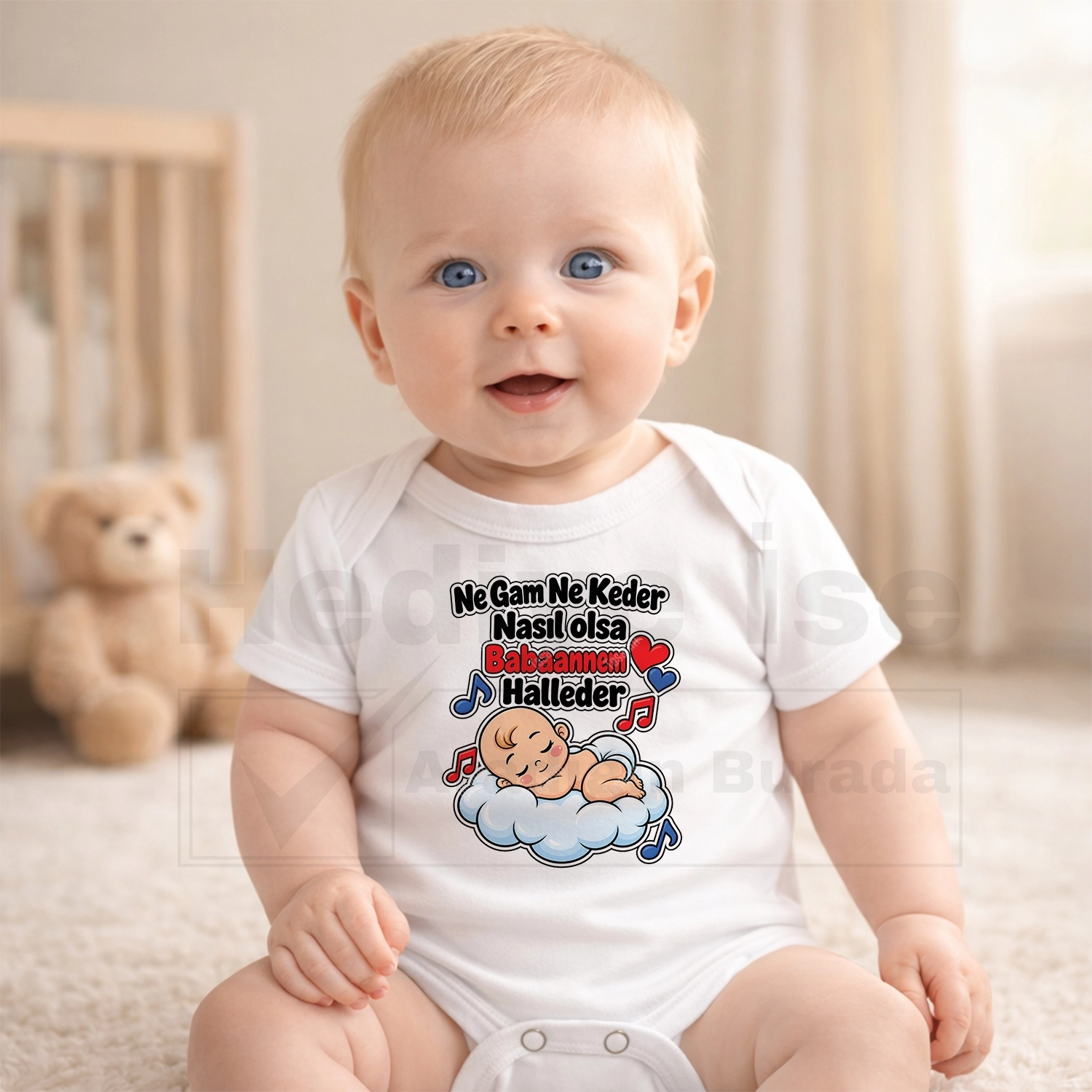 Ne Gam Ne Keder Nasıl Olsa Babaannem Halleder - Bebek Body Zıbın