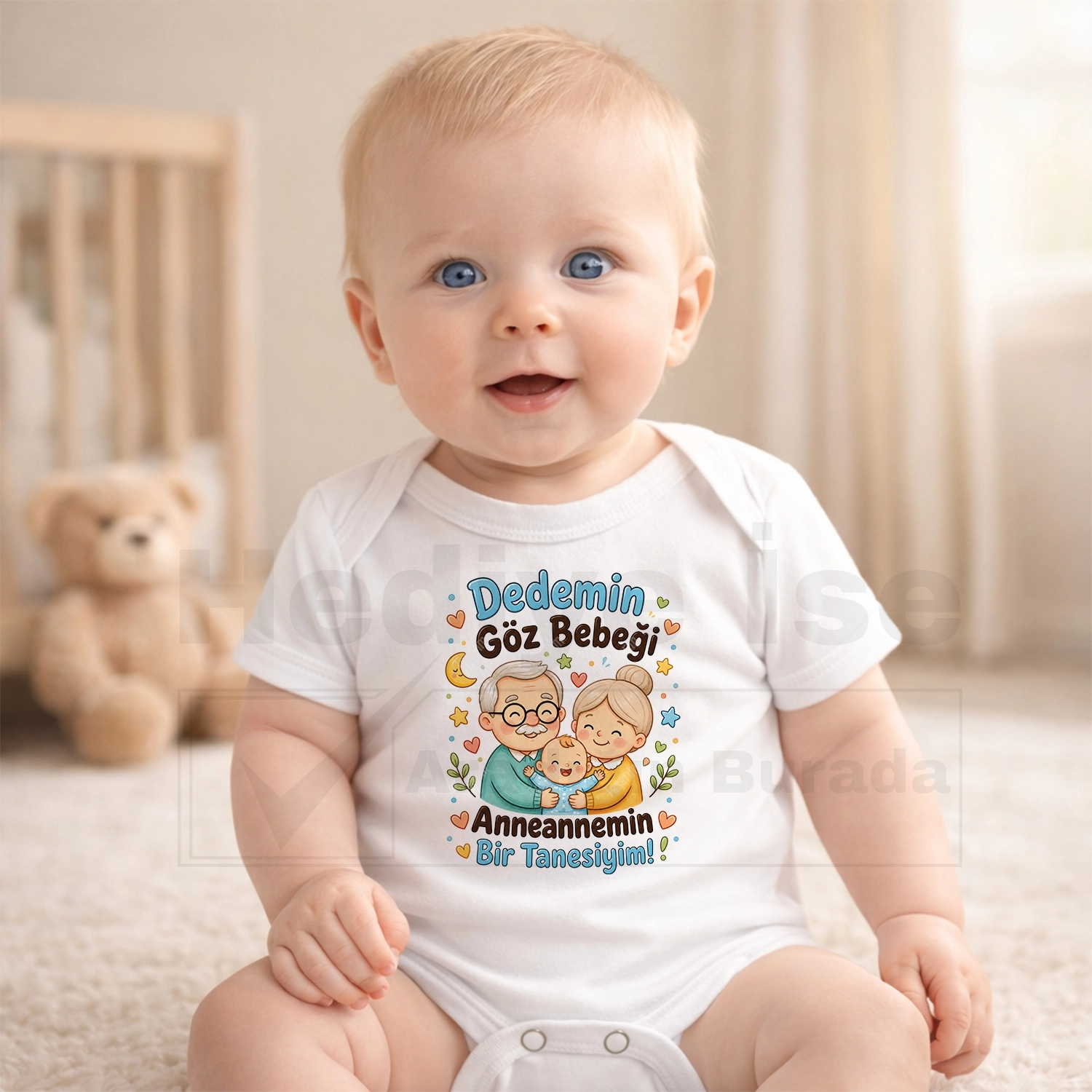 Dedemin Göz Bebeği Anneannemin Bir Tanesiyim - Bebek Body Zıbın
