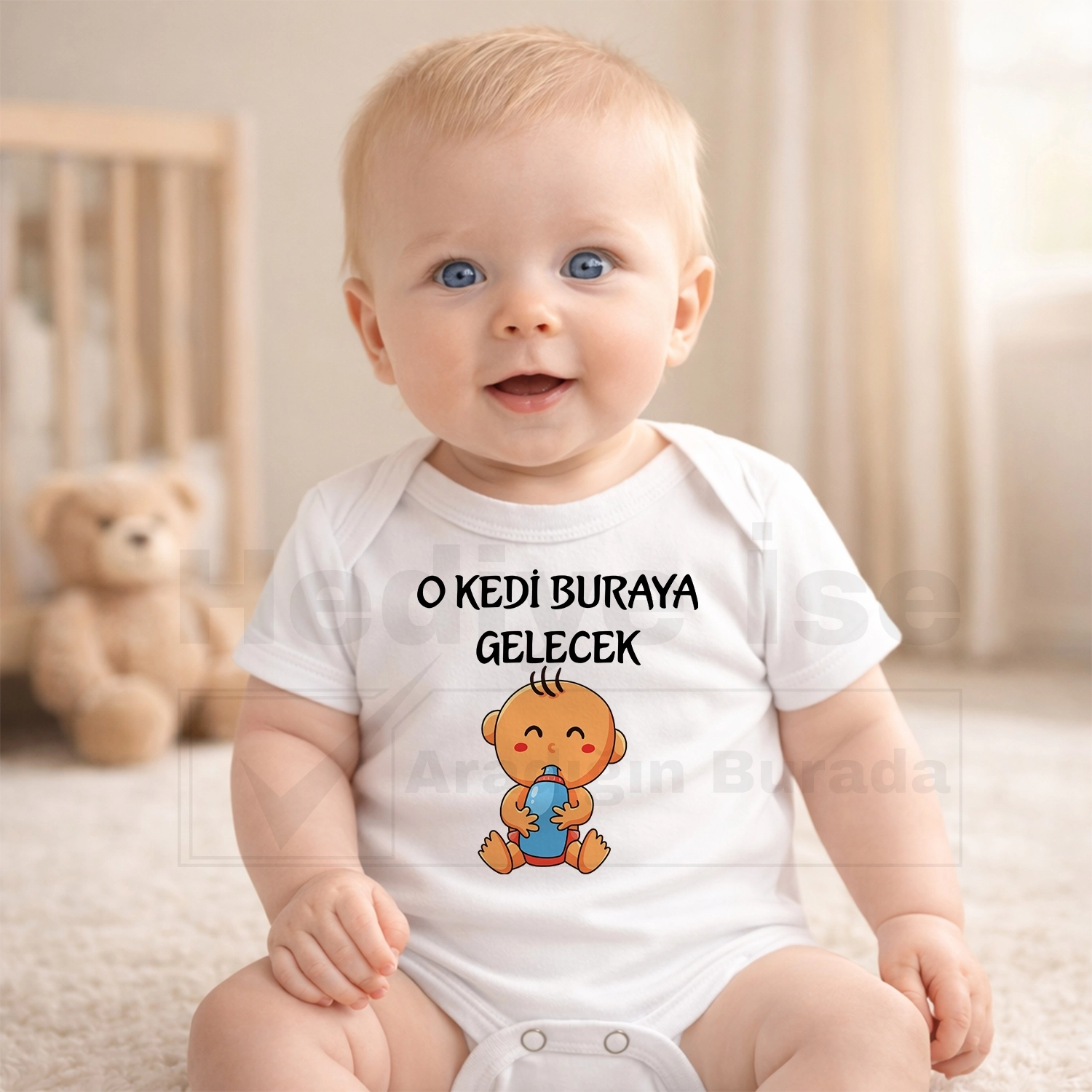 O Kedi Buraya Gelecek - Bebek Body Zıbın