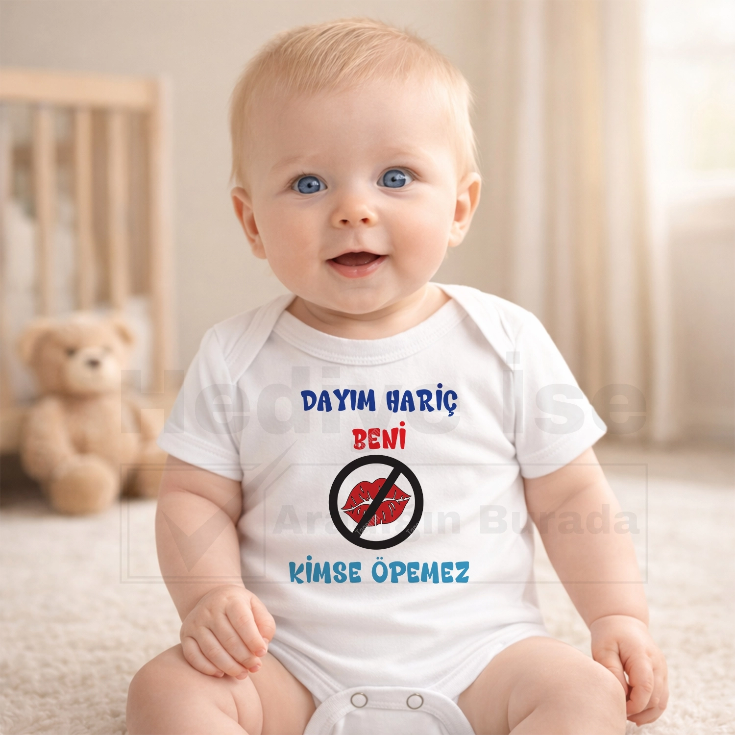 Dayım Hariç Beni Kimse Öpemez - Bebek Body Zıbın