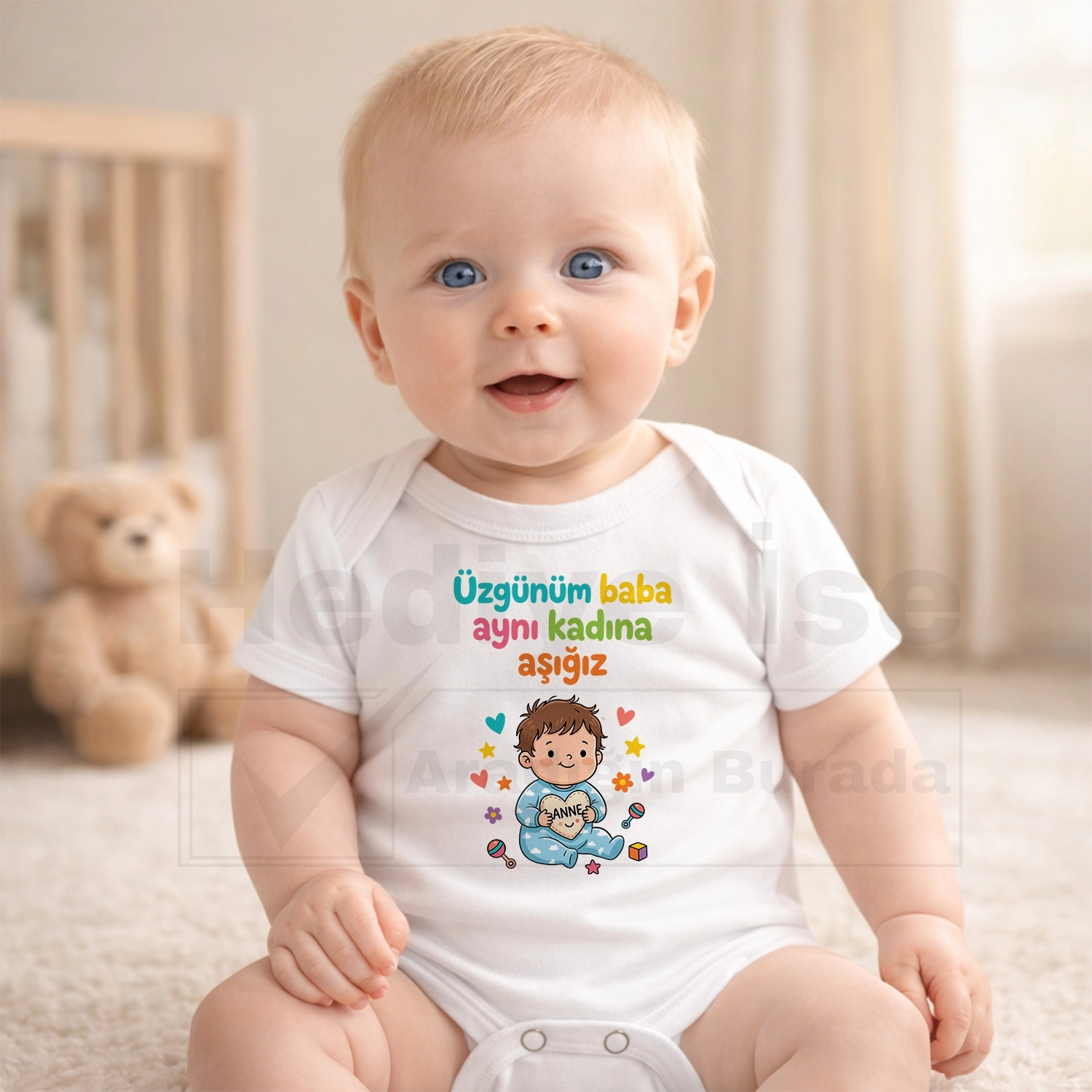 Üzgünüm Baba Aynı Kadına Aşığız - Bebek Body Zıbın