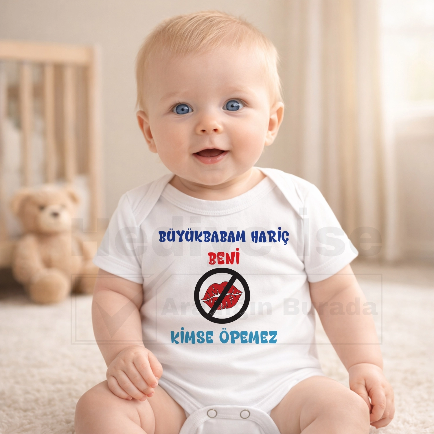 Büyükbabam Hariç Beni Kimse Öpemez - Bebek Body Zıbın