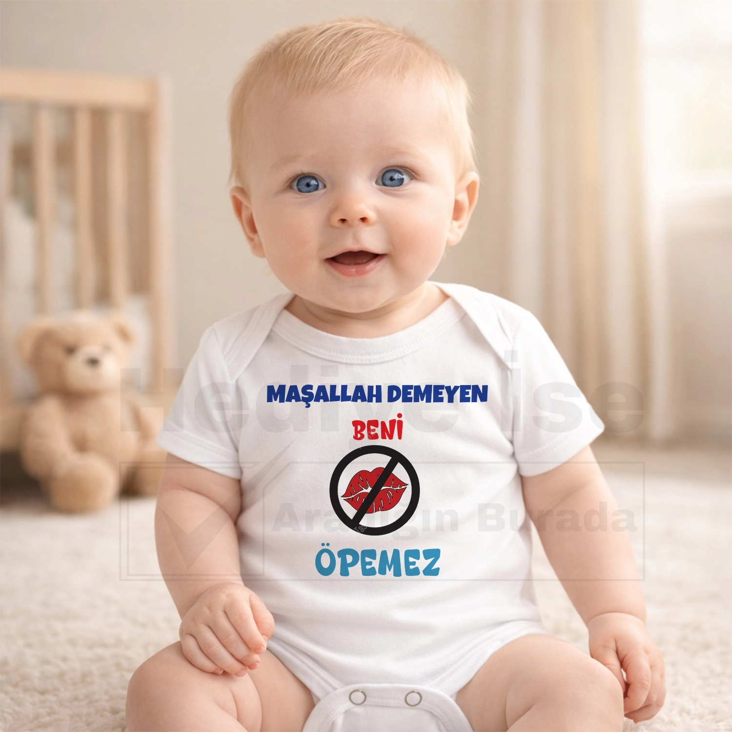 Maşallah Demeyen Beni Öpemez - Bebek Body Zıbın