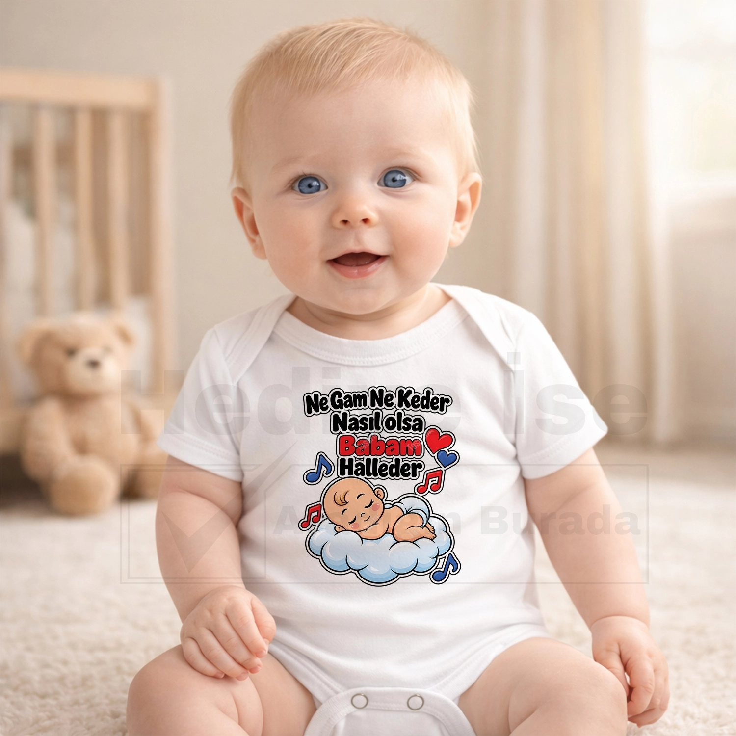 Ne Gam Ne Keder Nasıl Olsa Babam Halleder - Bebek Body Zıbın