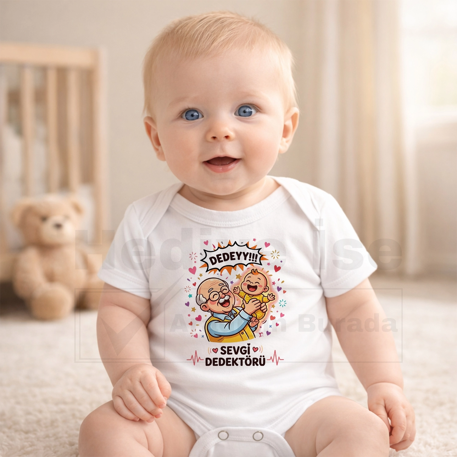 Dedeyy Sevgi Dedektörü - Bebek Body Zıbın