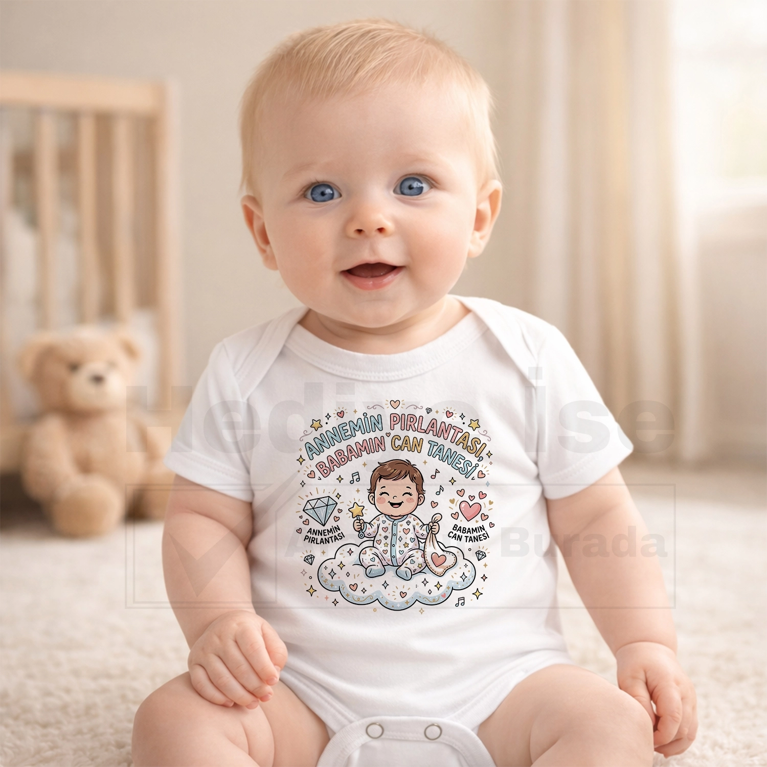 Annemin Pırlantası Babamın Can Tanesi - Bebek Body Zıbın