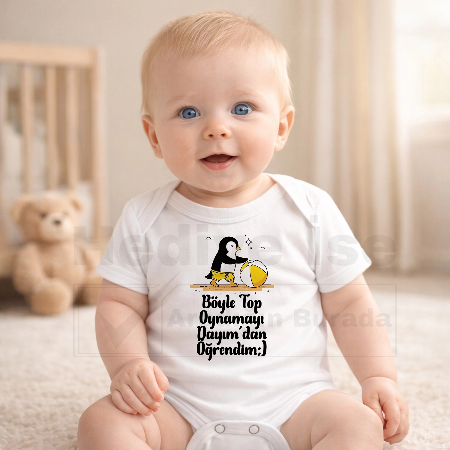 Böyle Top Oynamayı Dayım’dan Öğrendim - Bebek Body Zıbın