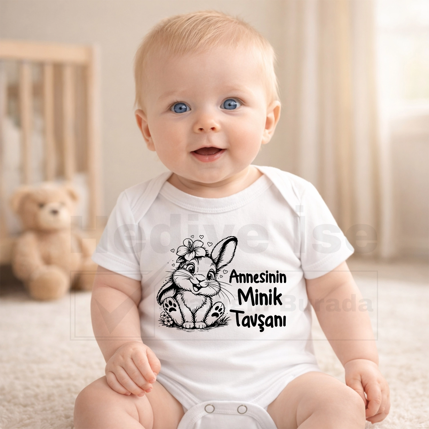Annesinin Minik Tavşanı - Bebek Body Zıbın