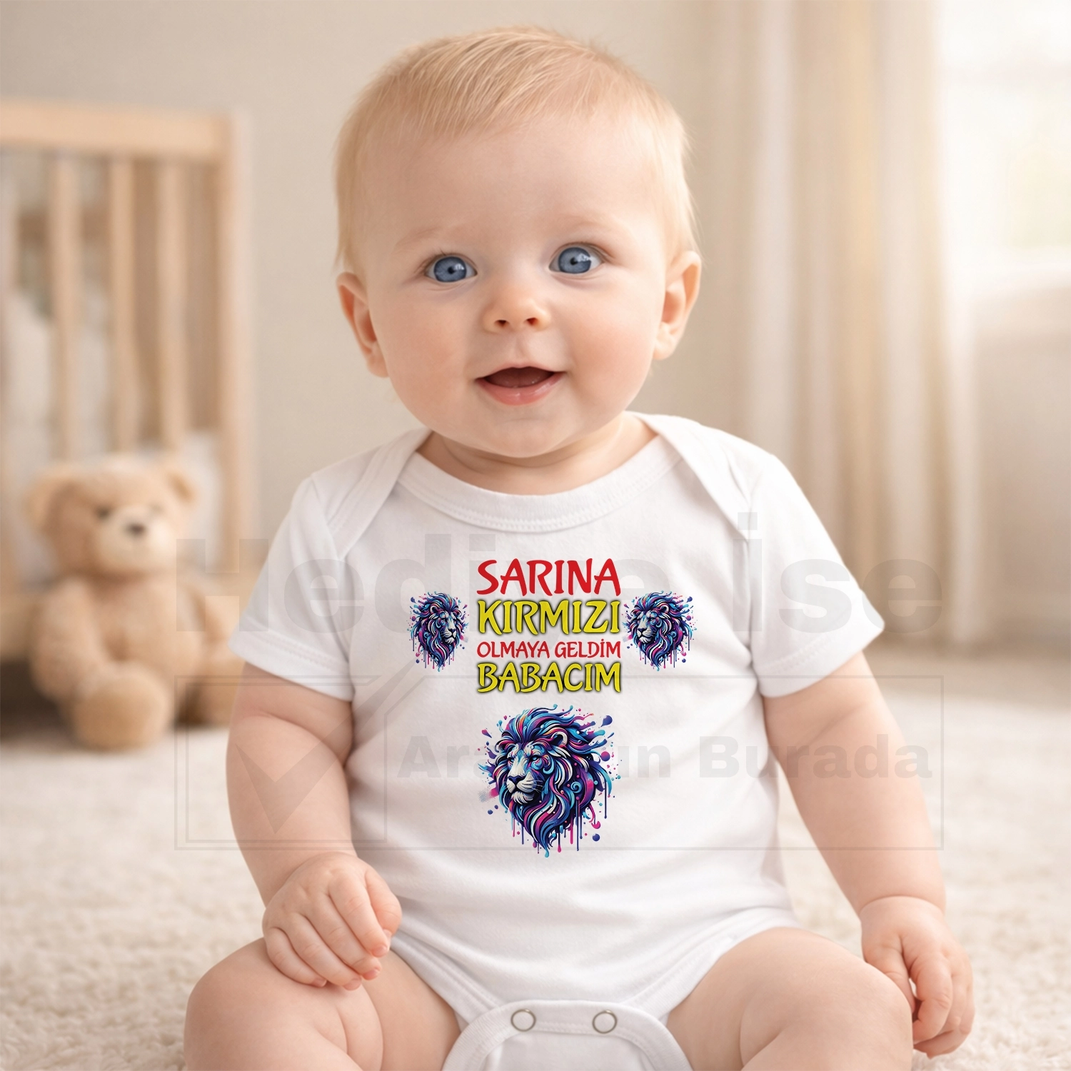 Sarına Kırmızı Olmaya Geldim Babacım - Bebek Body Zıbın
