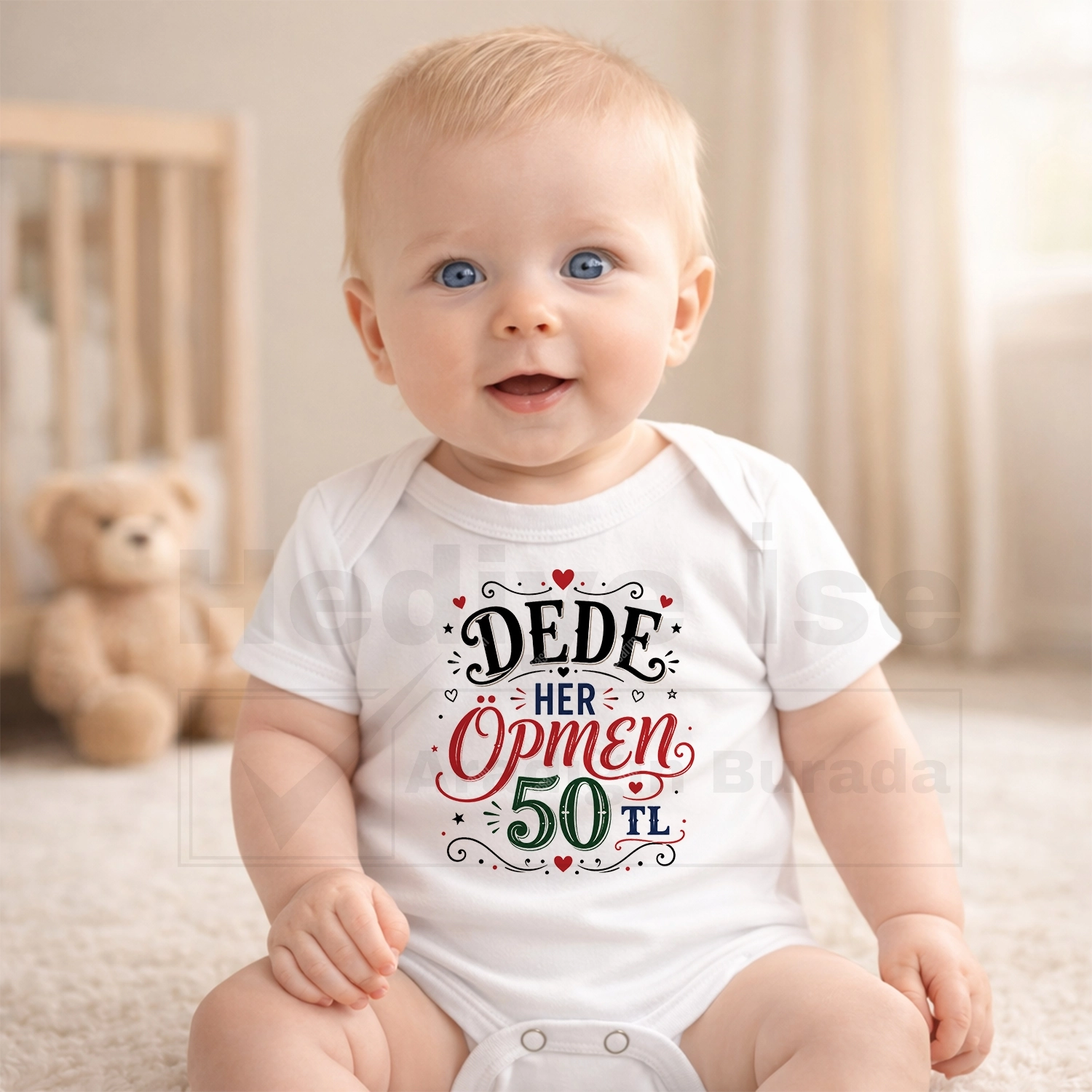 Dede Her Öpmen 50 TL - Bebek Body Zıbın
