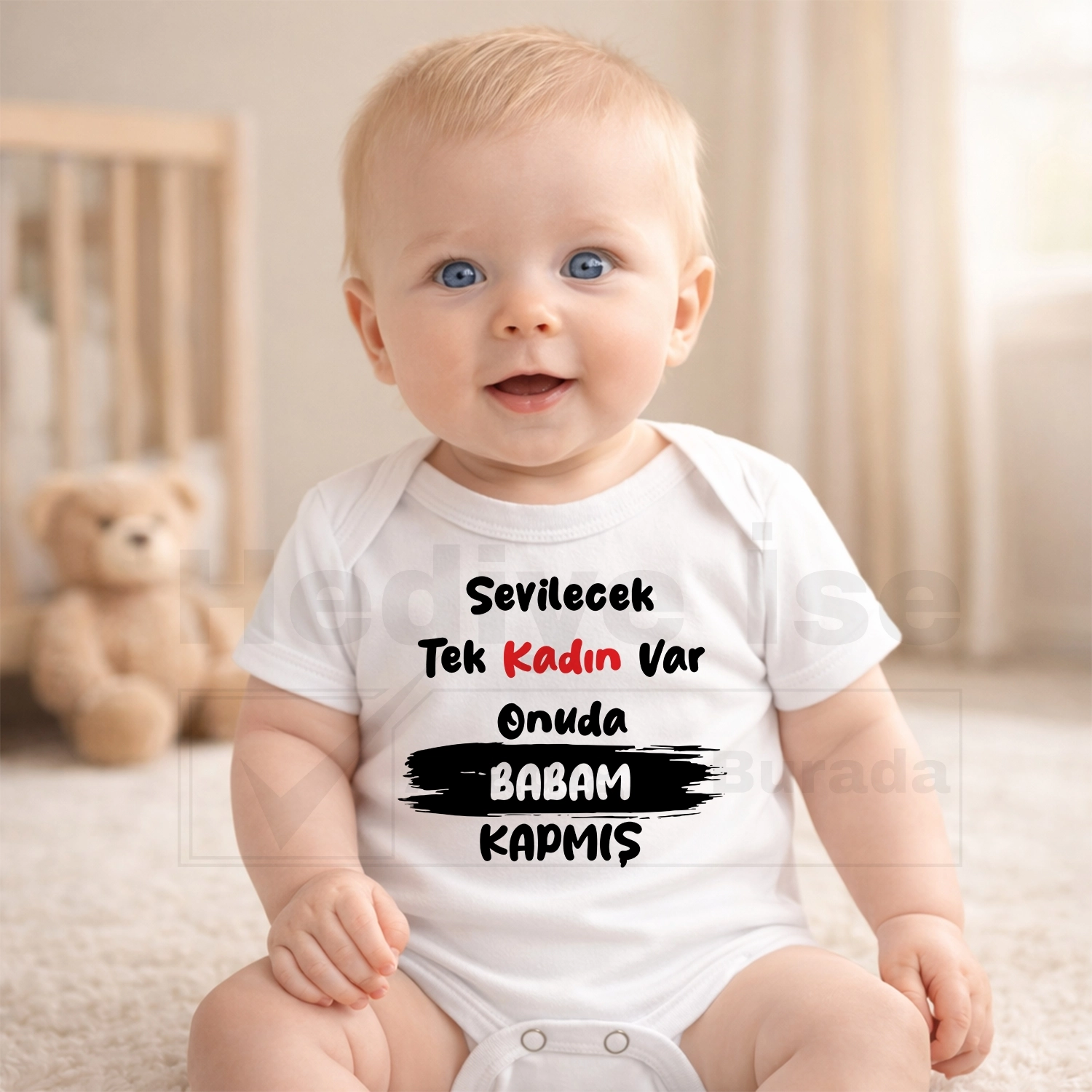 Sevilecek Tek Kadın Var Onuda Babam Kapmış - Bebek Body Zıbın
