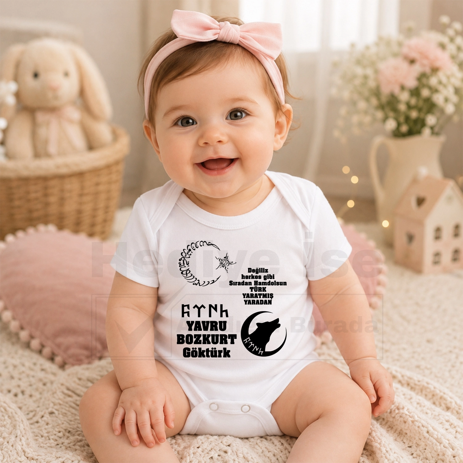 Yavru Bozkurt Göktürk - Bebek Body Zıbın