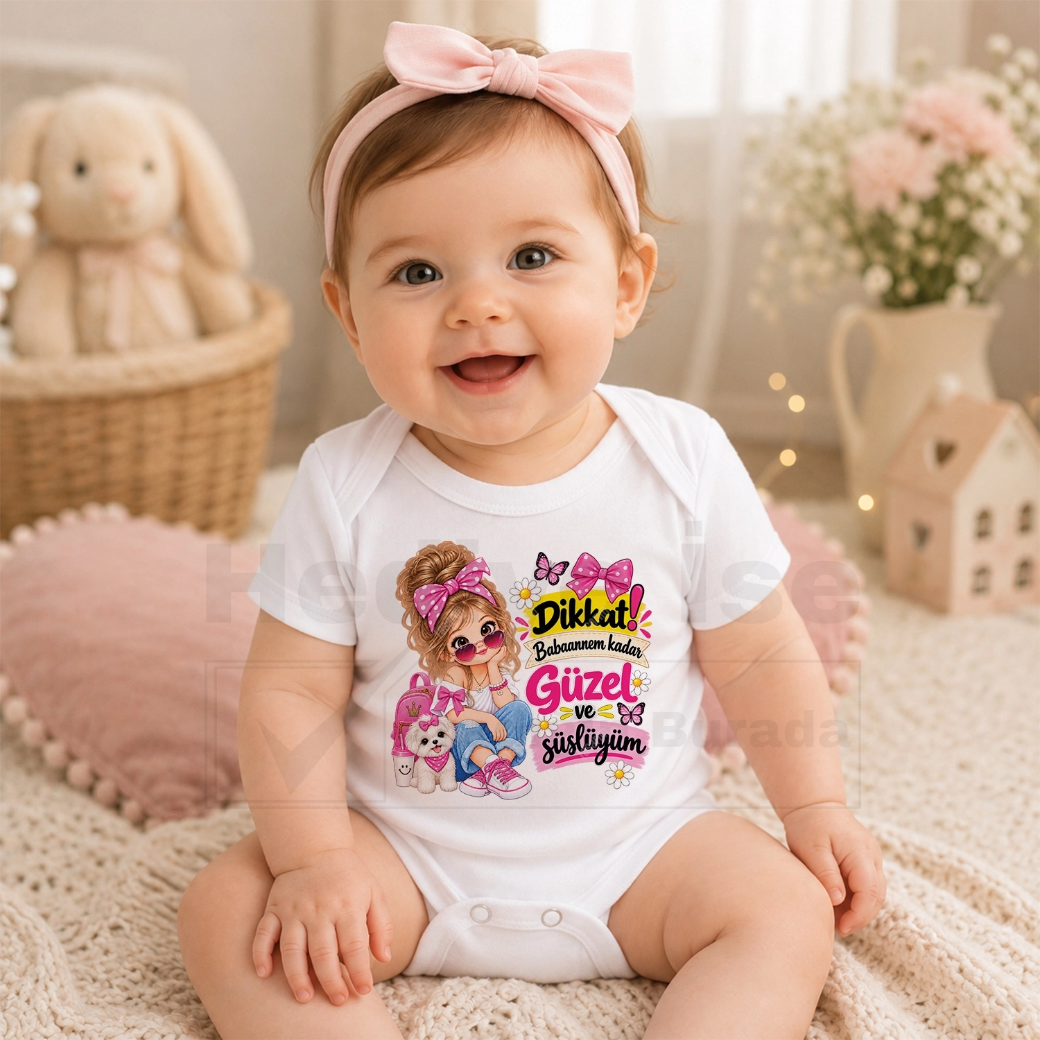 Dikkat Babaannem Kadar Güzel Ve Süslüyüm - Bebek Body Zıbın