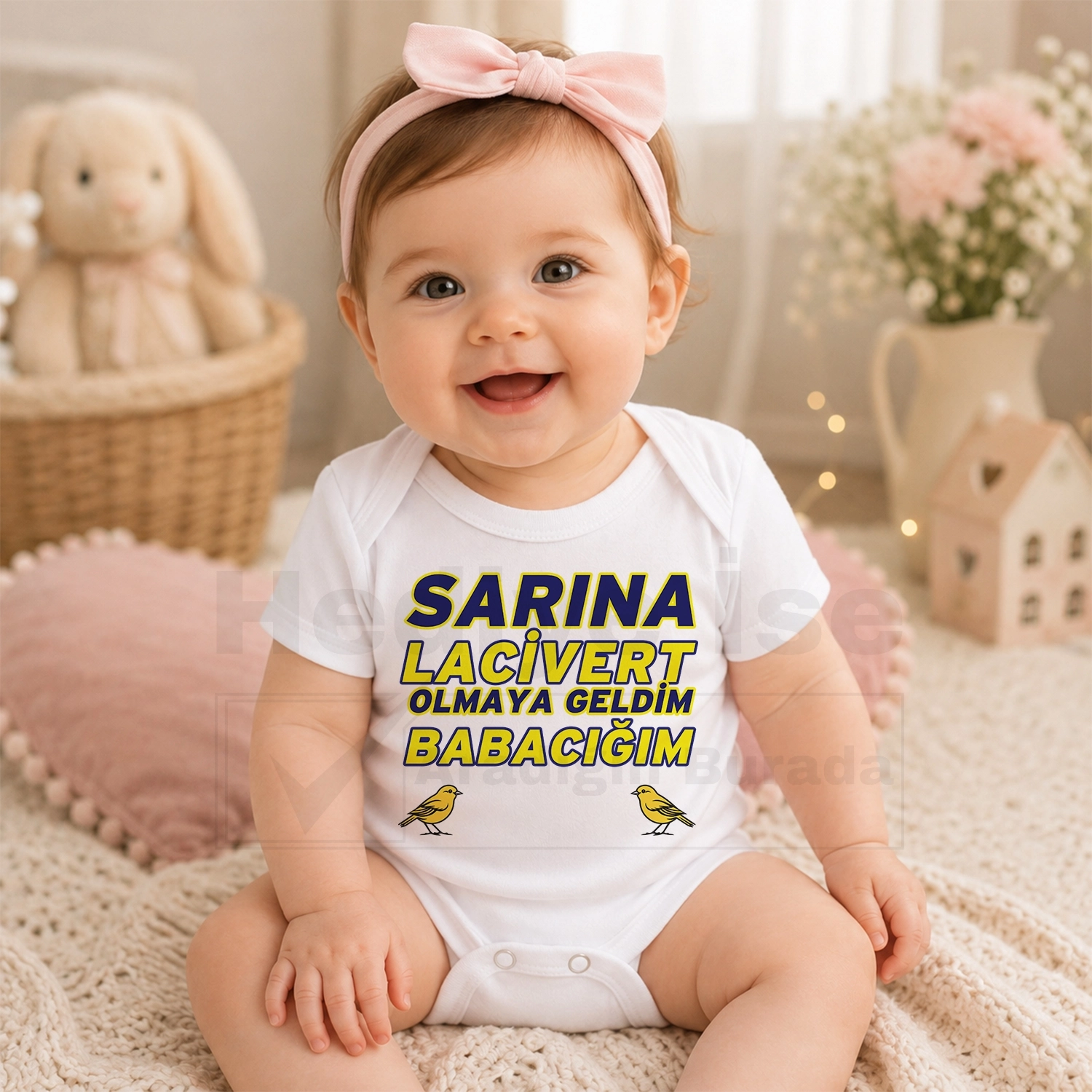 Sarına Lacivert Olmaya Geldim Babacığım - Bebek Body Zıbın