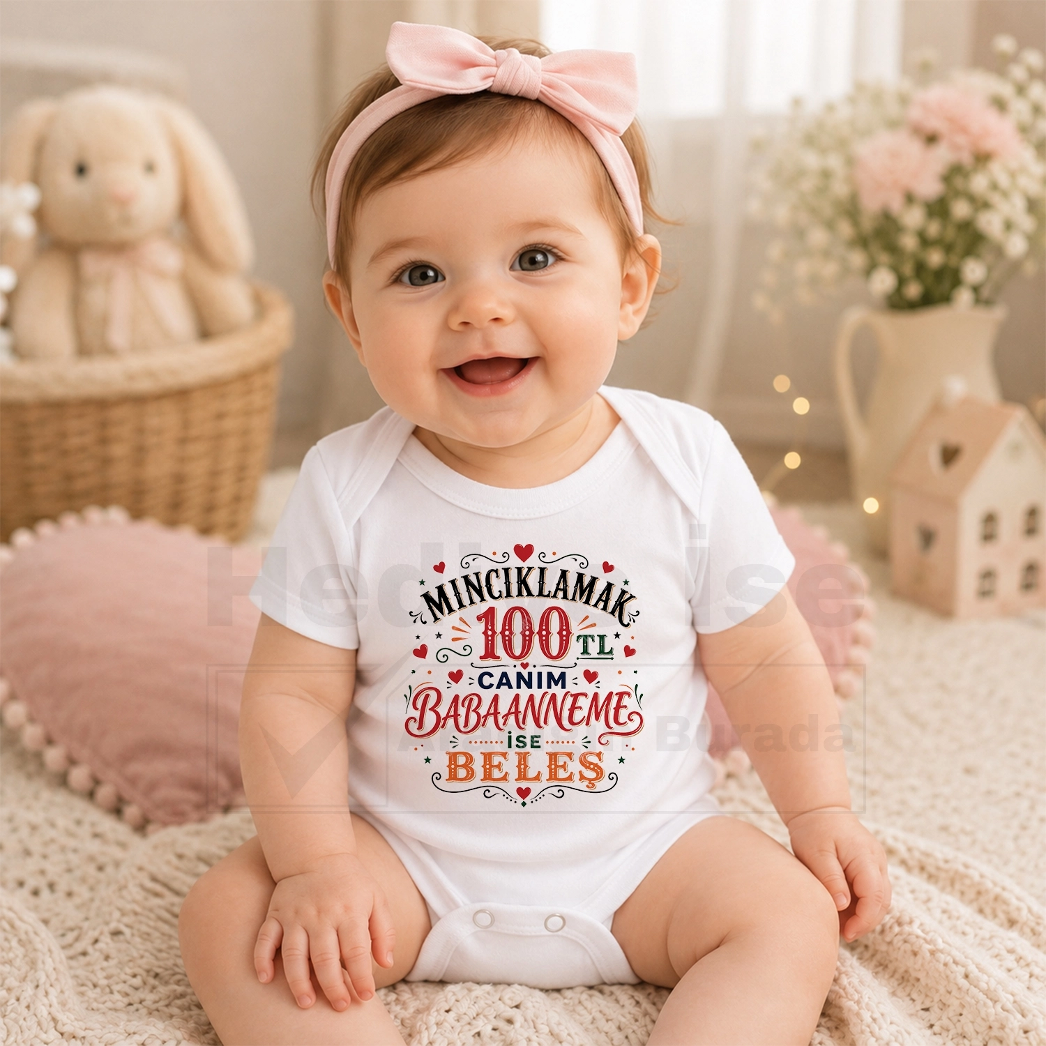 Mıncıklamak 100 TL Canım Babaanneme İse Beleş - Bebek Body Zıbın