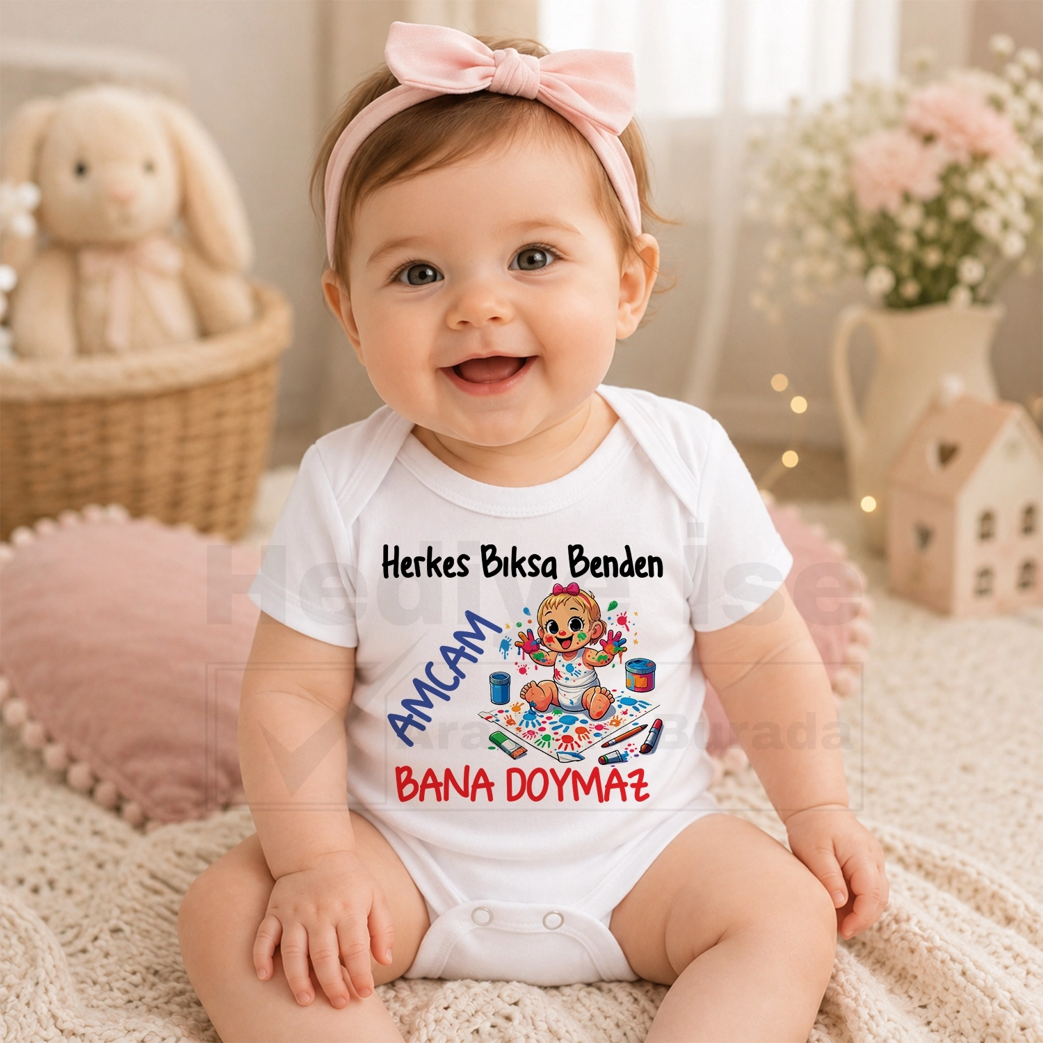 Herkes Bıksa Benden Amcam Bana Doymaz - Bebek Body Zıbın