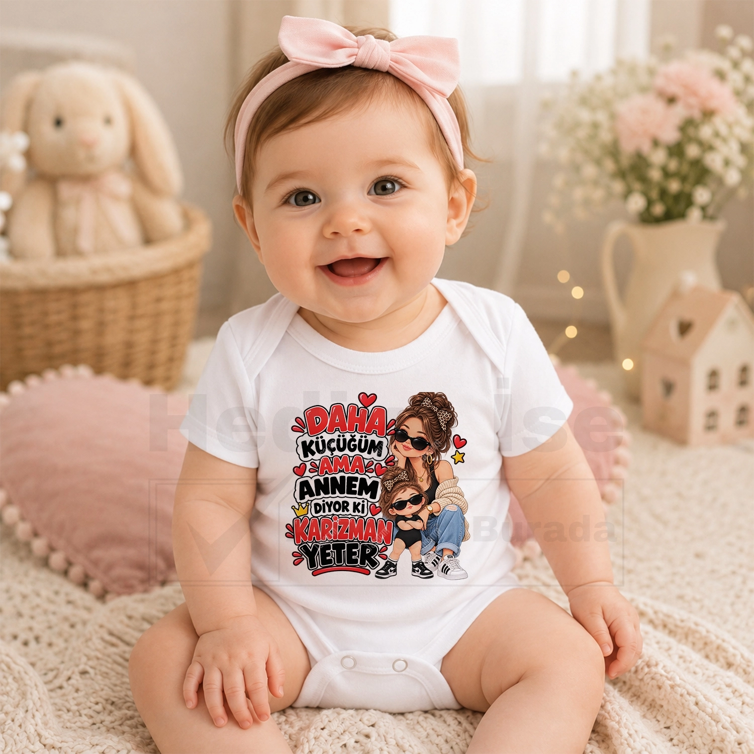 Daha Küçüğüm Ama Annem Diyor Ki Karizman Yeter - Bebek Body Zıbın