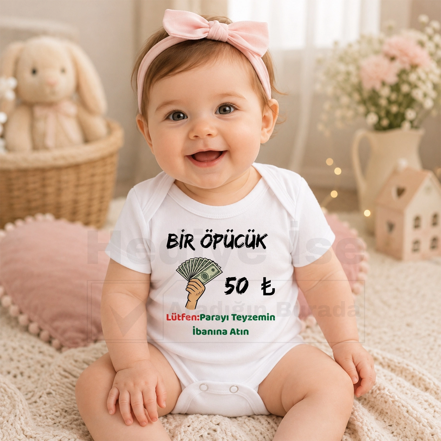 Bir Öpücük 50 TL  Lütfen Parayı Teyzemin İbanına Atın - Bebek Body Zıbın