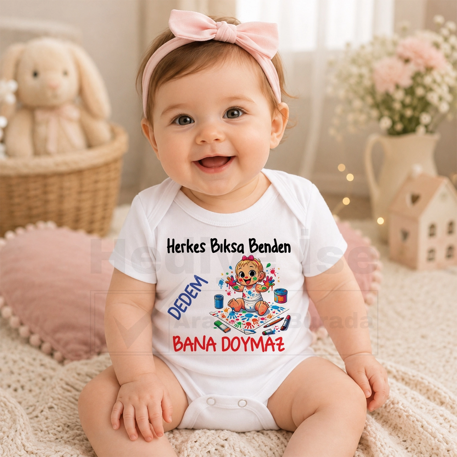 Herkes Bıksa Benden Dedem Bana Doymaz - Bebek Body Zıbın