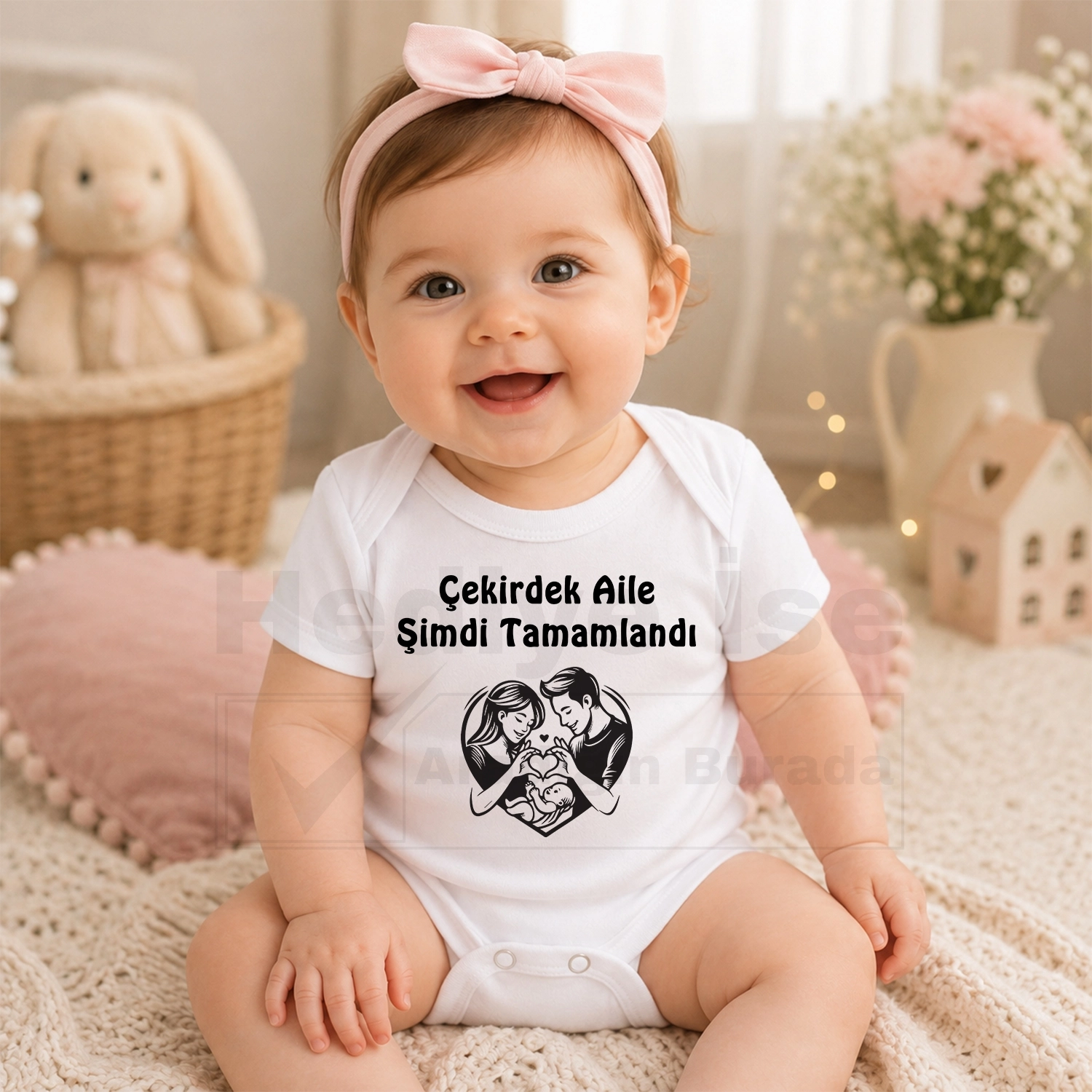 Çekirdek Aile Şimdi Tamamlandı - Bebek Body Zıbın