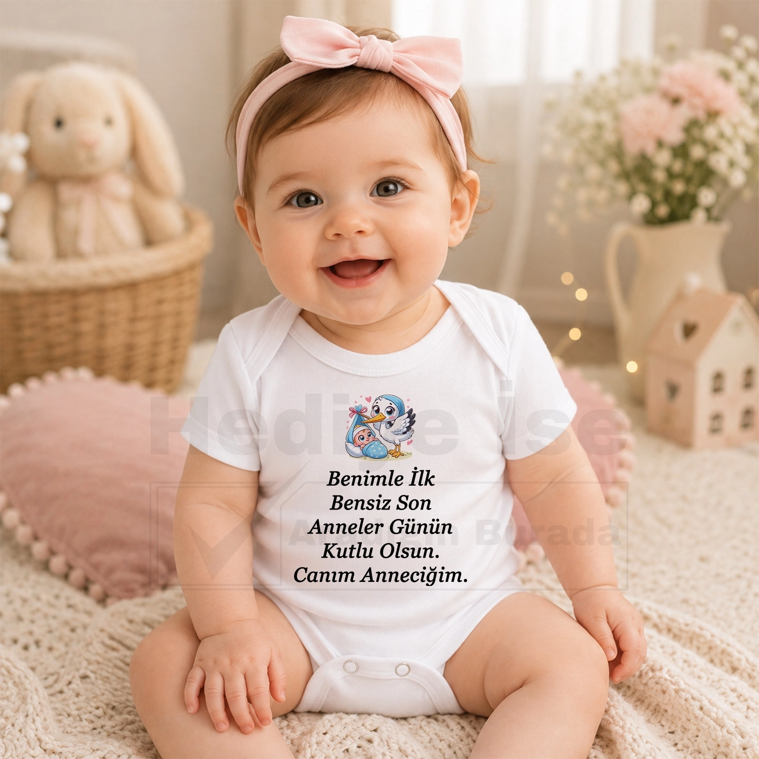 Benimle İlk Bensiz Son Anneler Günün Kutlu Olsun Canım Anneciğim - Bebek Body Zıbın
