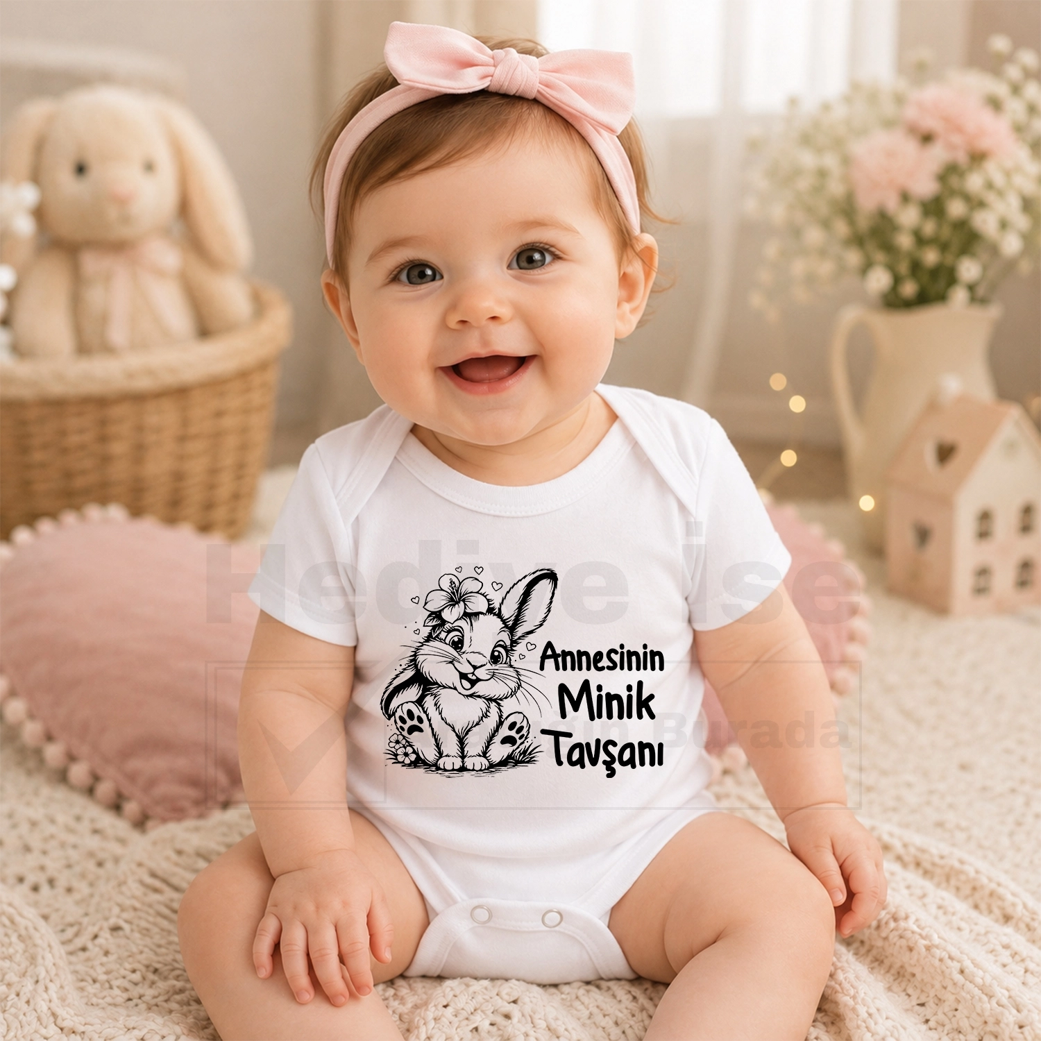 Annesinin Minik Tavşanı - Bebek Body Zıbın