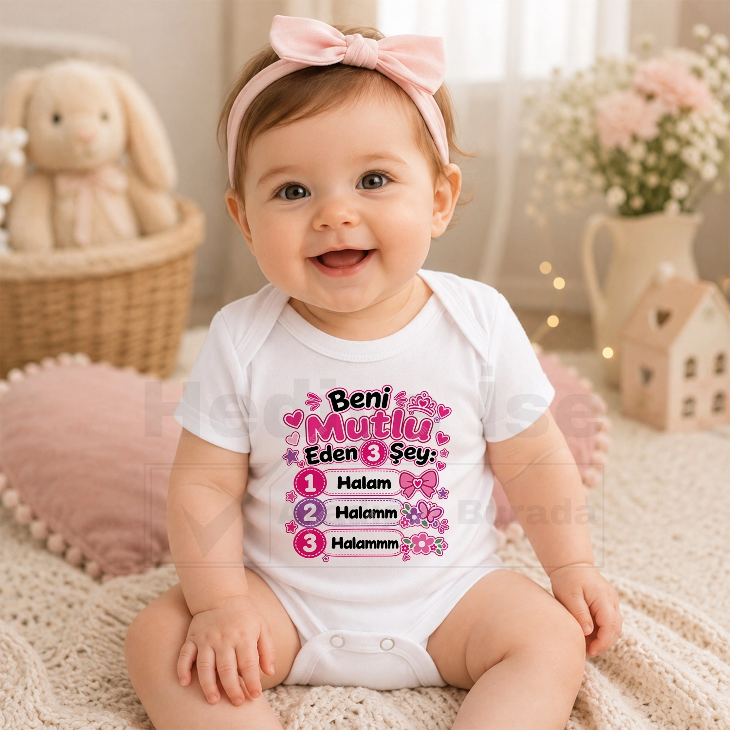 Beni Mutlu Eden 3 Şey Halam - Bebek Body Zıbın