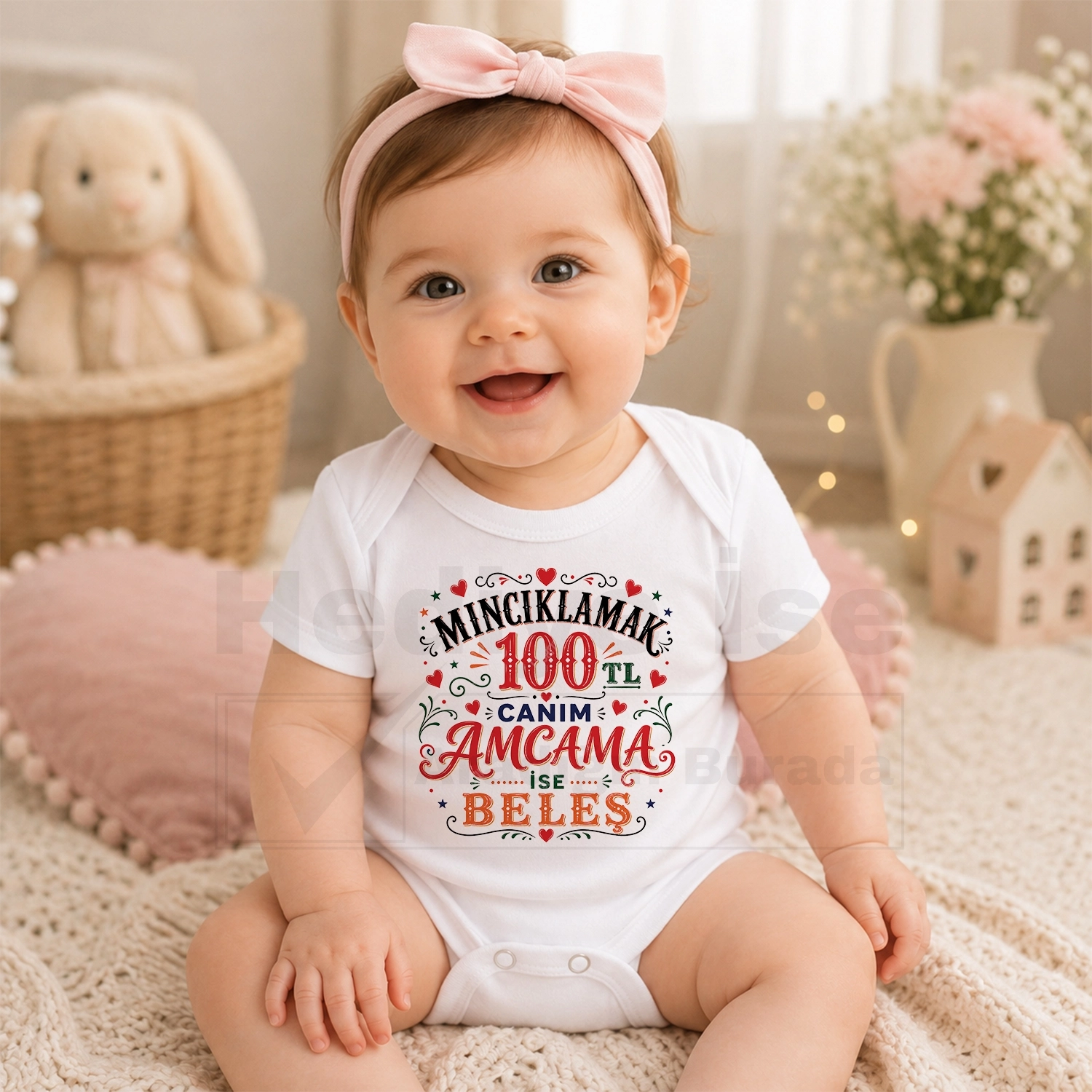 Mıncıklamak 100 TL Canım Amcama İse Beleş - Bebek Body Zıbın