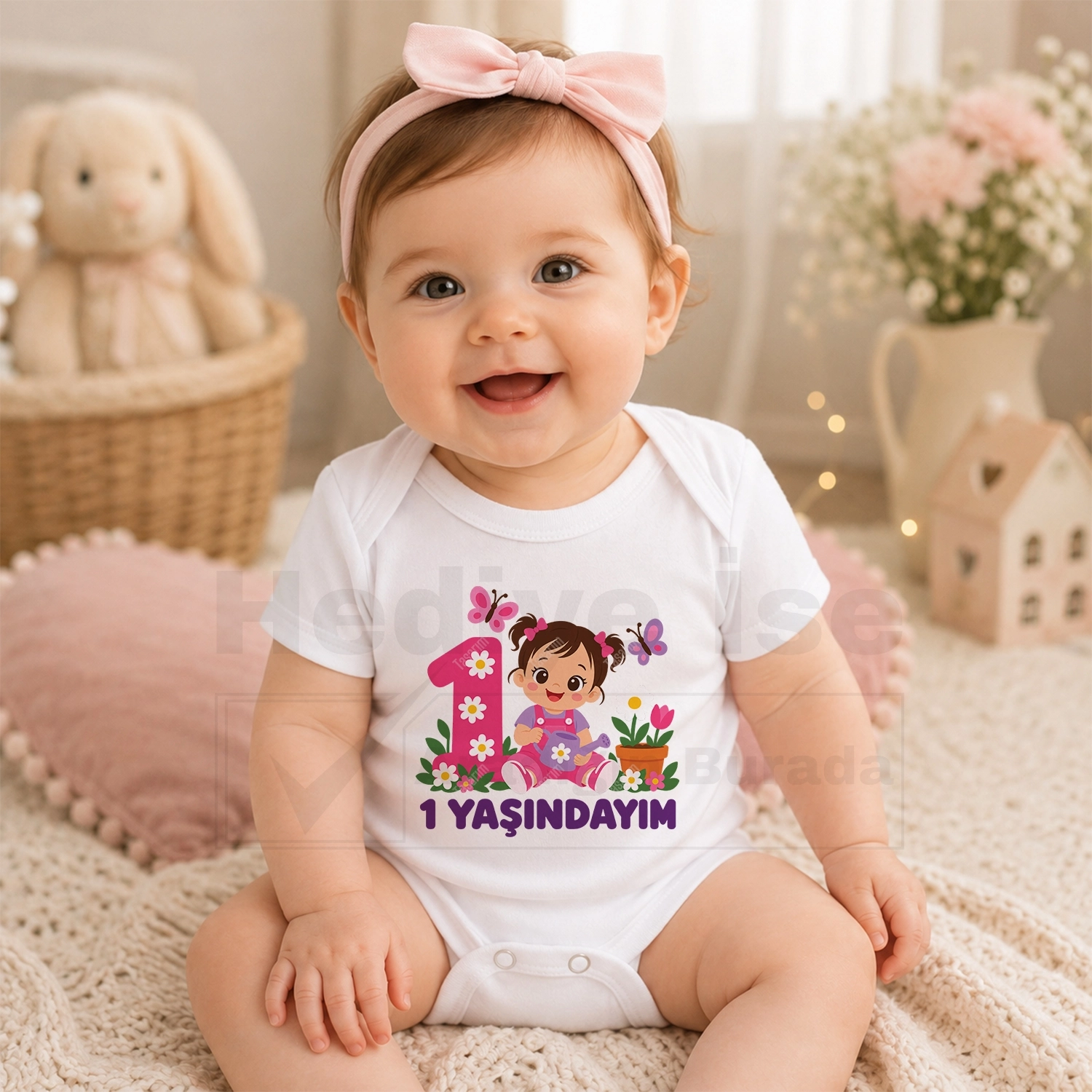 1 Yaşındayım - Bebek Body Zıbın