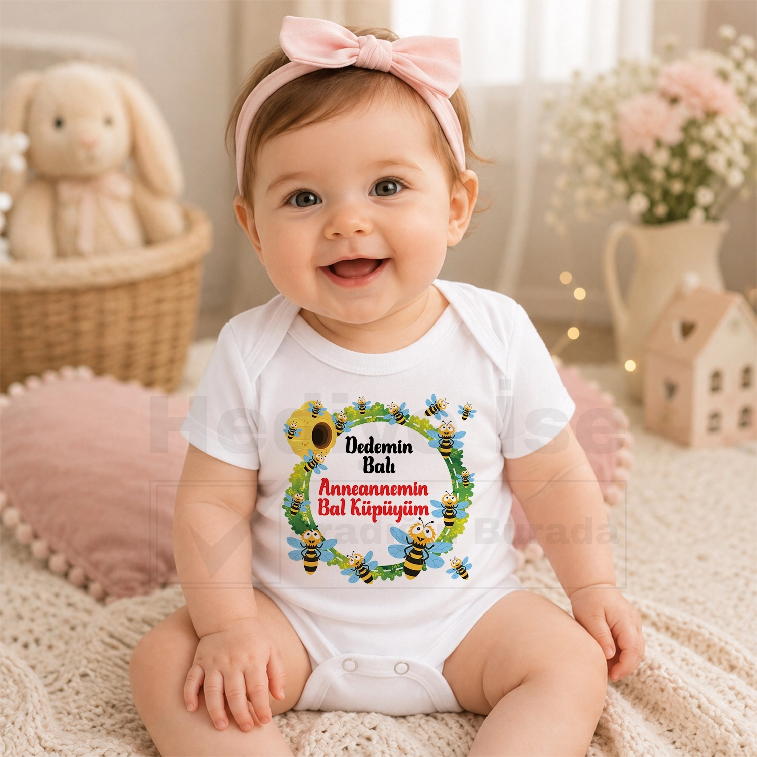 Dedemin Balı Anneannemin Bal Küpüyüm - Bebek Body Zıbın