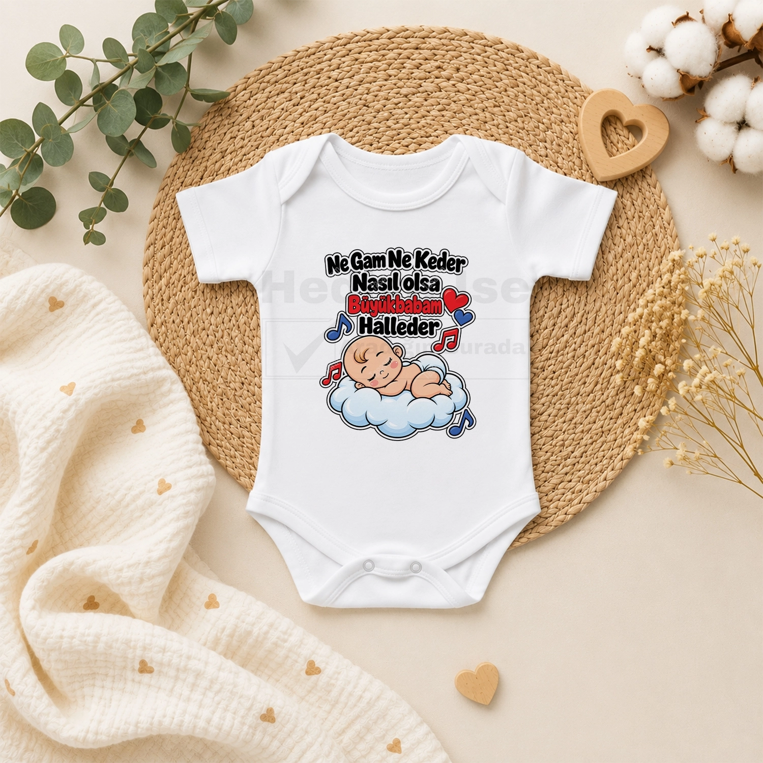 Ne Gam Ne Keder Nasıl Olsa Büyükbabam Halleder - Bebek Body Zıbın