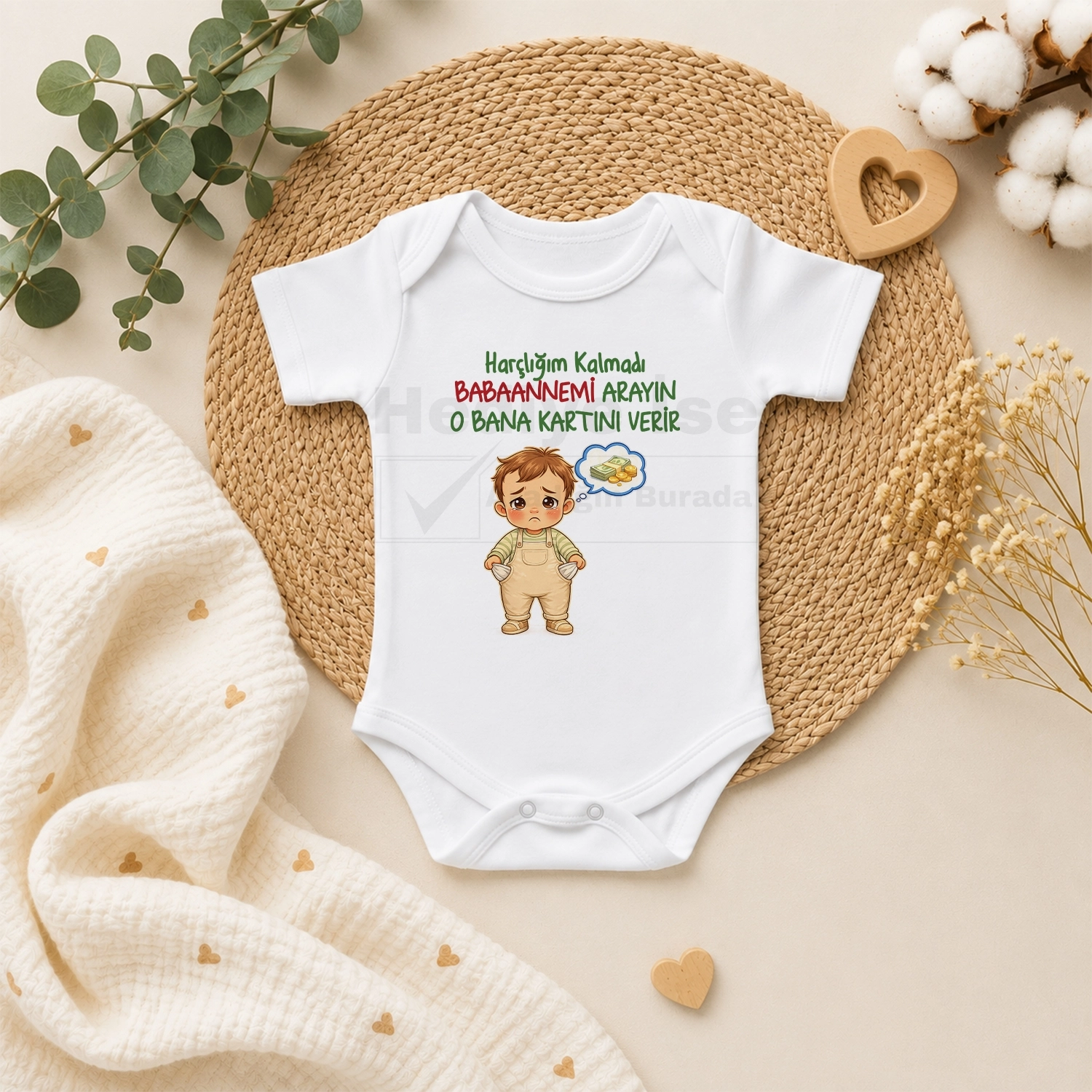 Harçlığım Kalmadı Babaannemi Arayın O Bana Kartını Verir - Bebek Body Zıbın